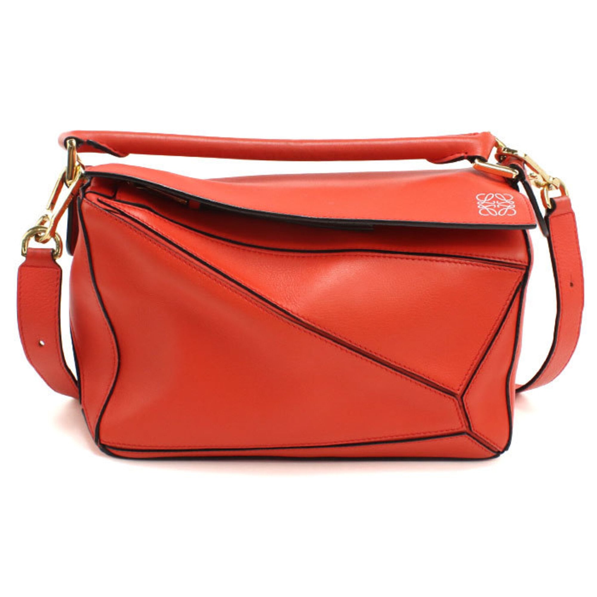 Loewe Red Color Leather Handbag (Pre-Owned)