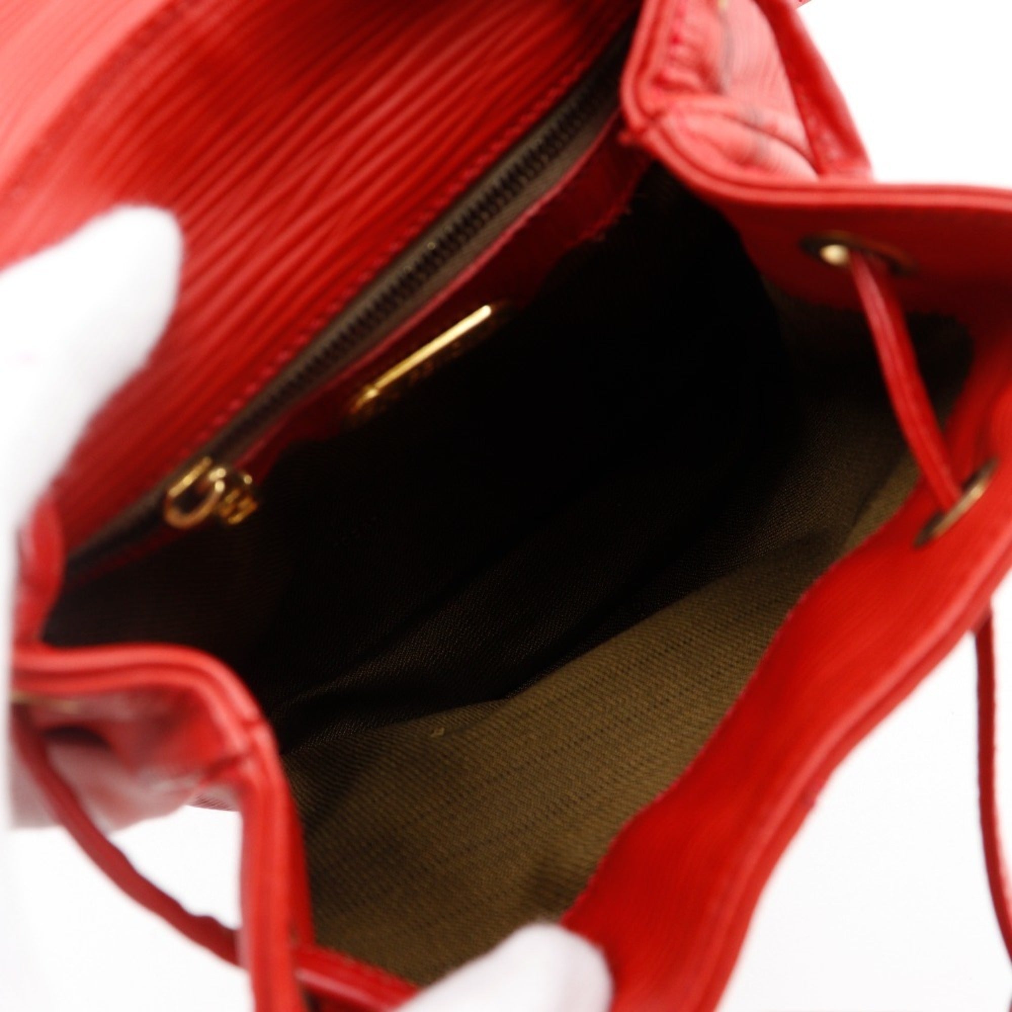 Fendi Red Color Leather Backpack (Pre-Owned)