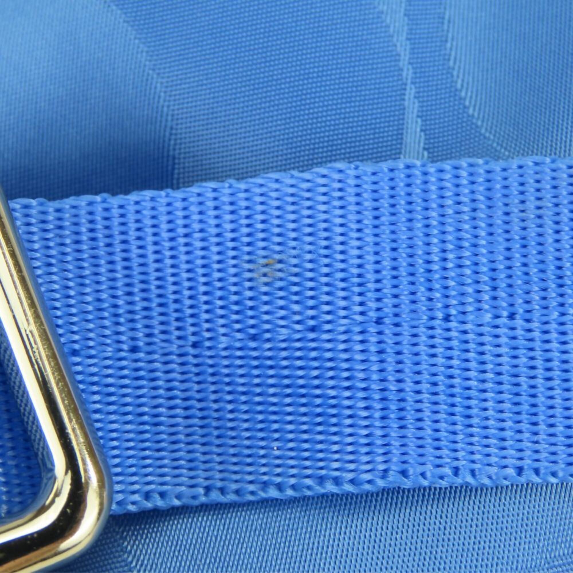 Coach Signature Blue Nylon Leather Backpack (Pre-Owned)