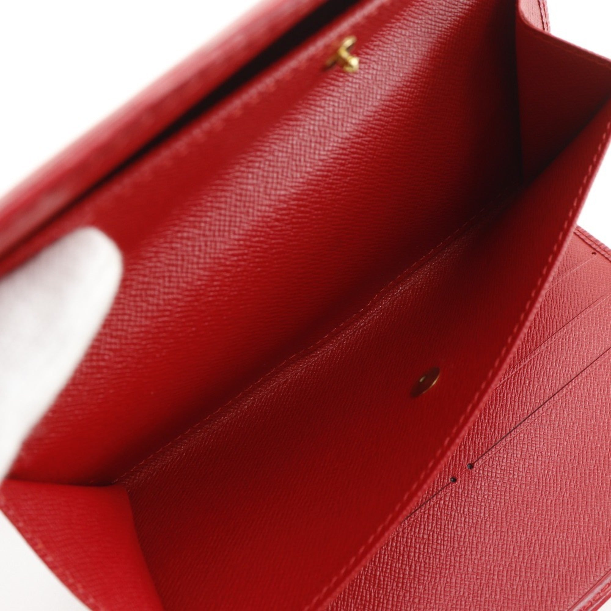 Louis Vuitton Epi Castilian Red Red Color Epi Leather Long Wallet (Bi-Fold) (Pre-Owned)