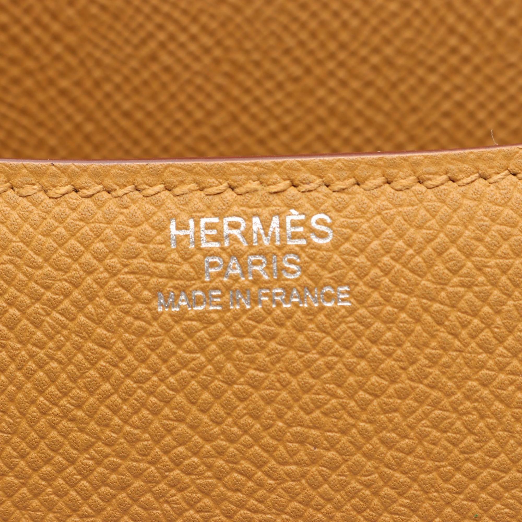 Hermes Brown Lime Leather Handbag Shoulder Bag (Pre-Owned)