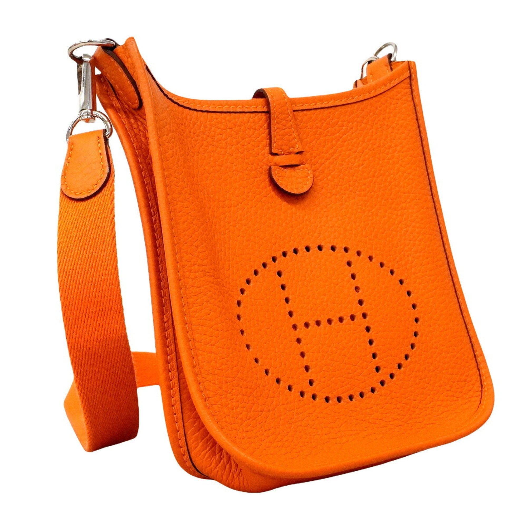 Hermes Orange Taurillon Clemence Leather Shoulder Bag (Pre-Owned)