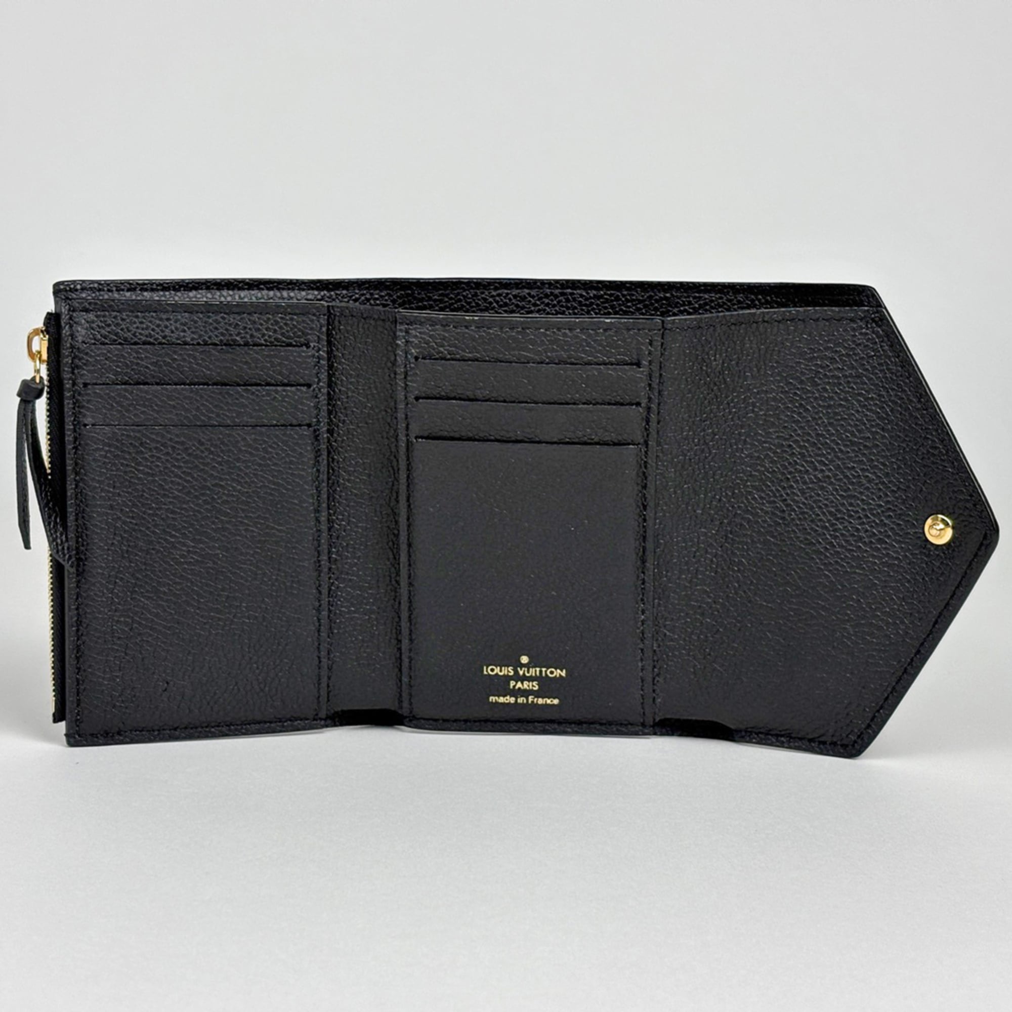 Louis Vuitton Beige Bicolor Black Noir Monogram Empreinte Wallet (Tri-Fold) (Pre-Owned)