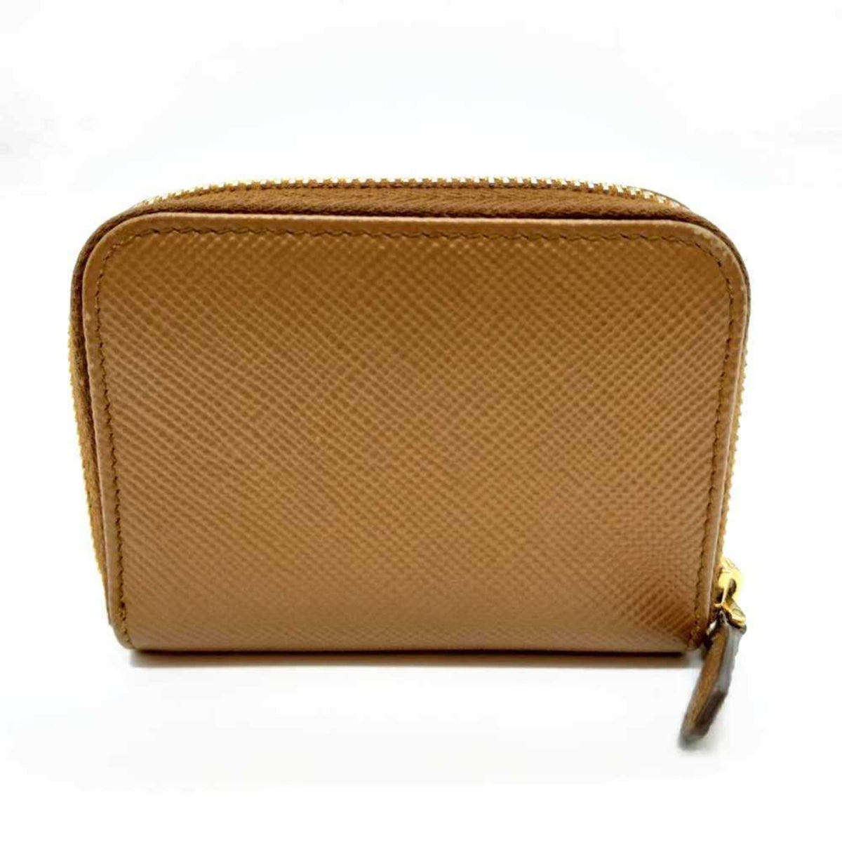 Prada Brown Leather Coin Purse/Coin Case (Pre-Owned)