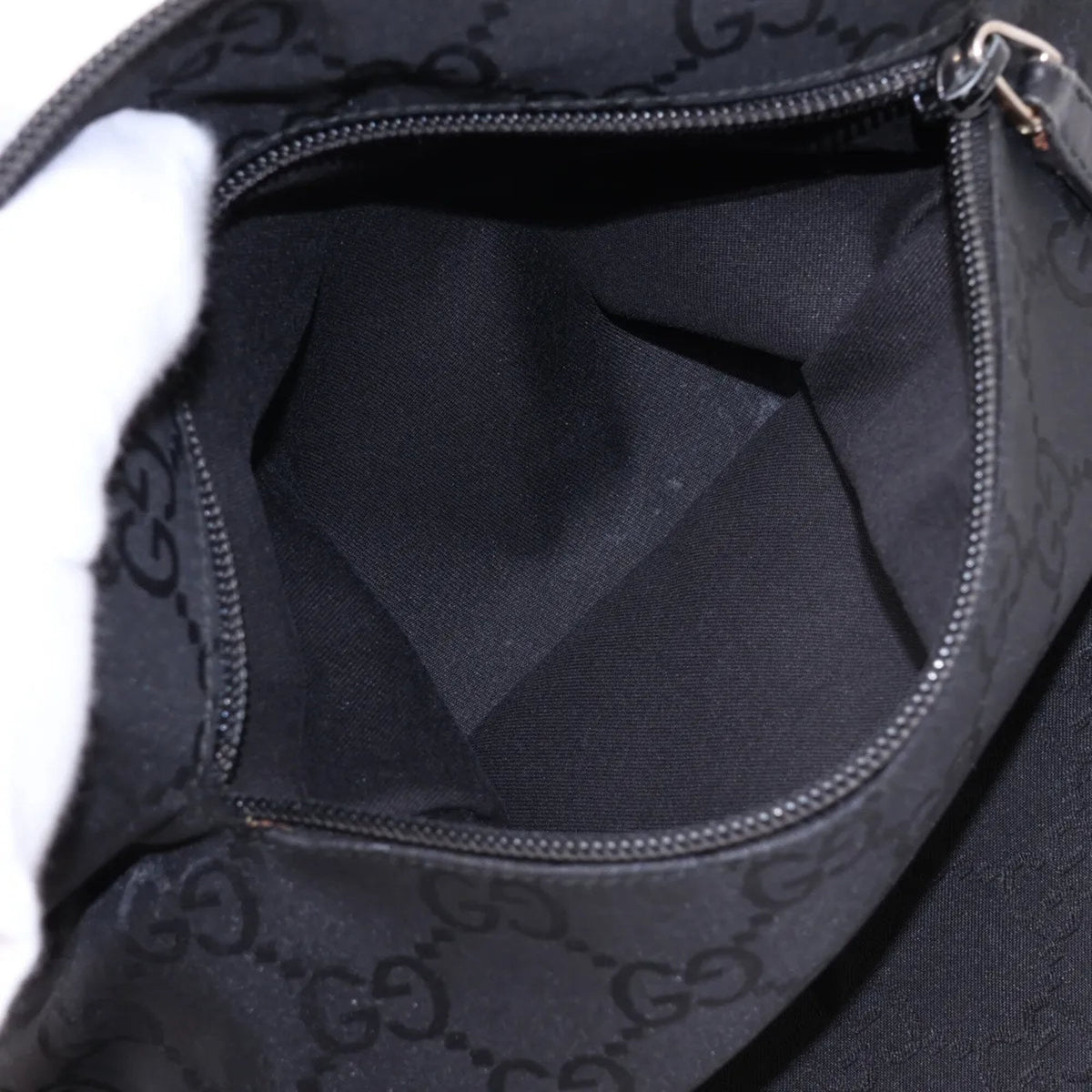 Gucci Black Leather Nylon Backpack Shoulder Bag (Pre-Owned)