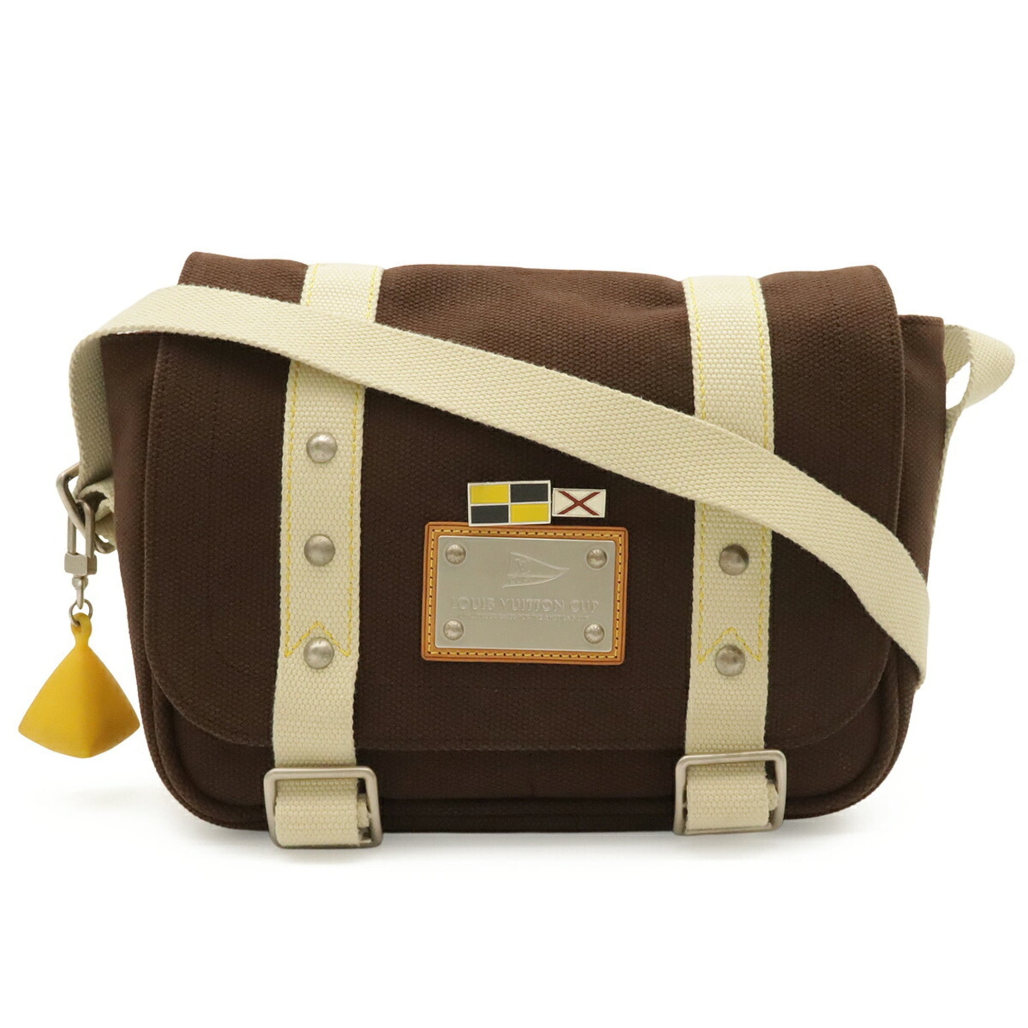 Louis Vuitton Moka Canvas Messenger Bag Shoulder Bag (Pre-Owned)