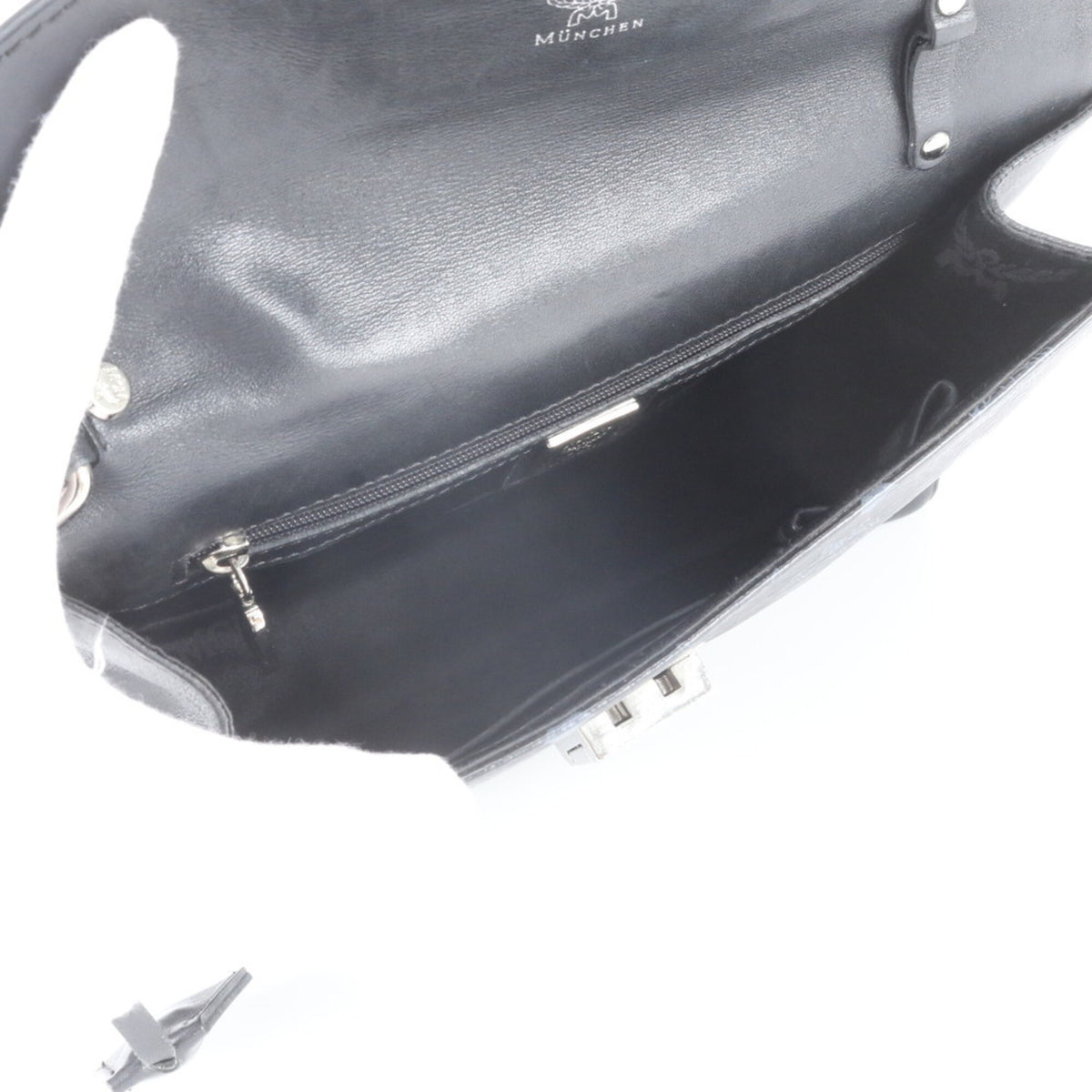 Mcm Black Leather Coated Canvas Clutch Bag Pouch (Pre-Owned)