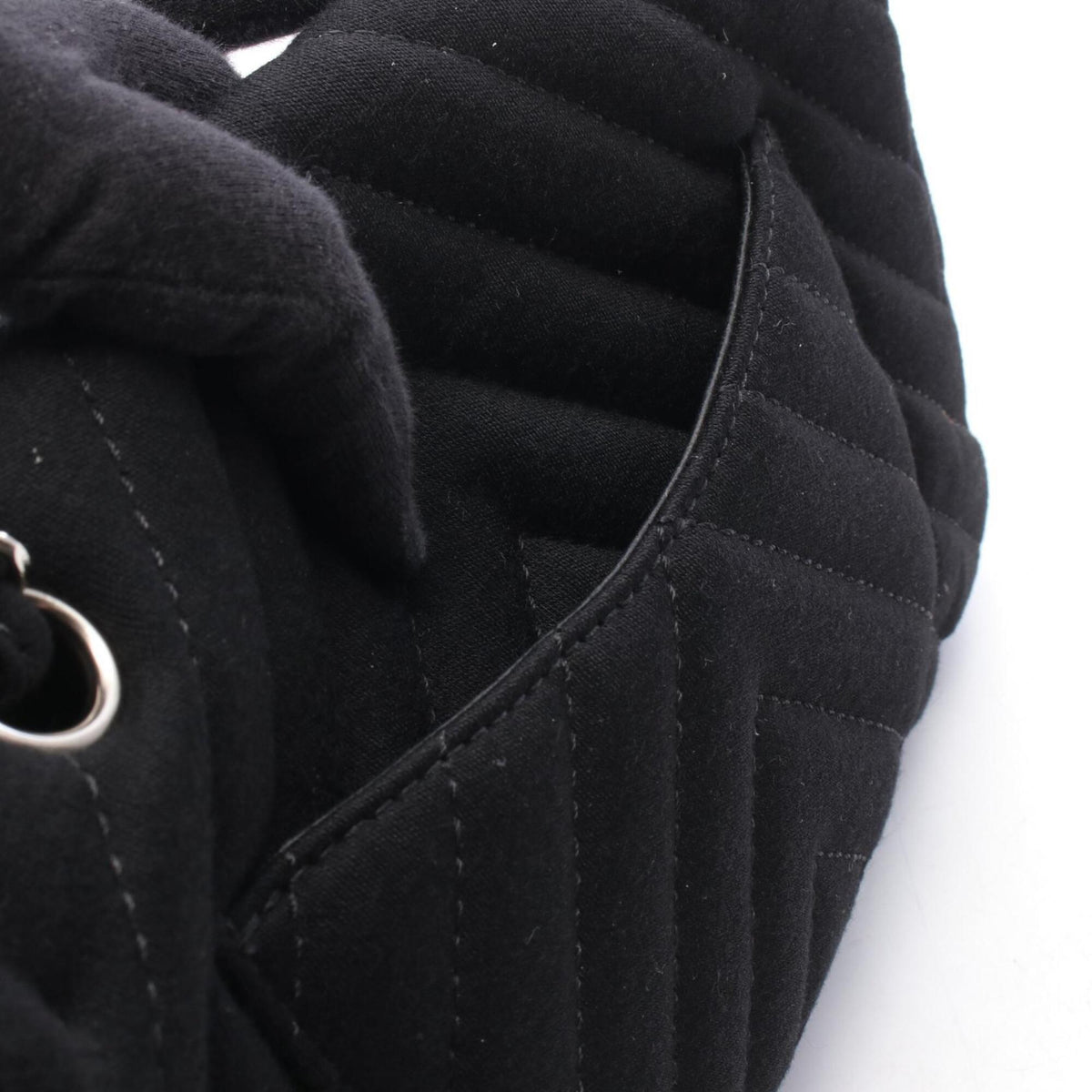 Chanel Black Fabric Cotton Jersey Shoulder Bag (Pre-Owned)