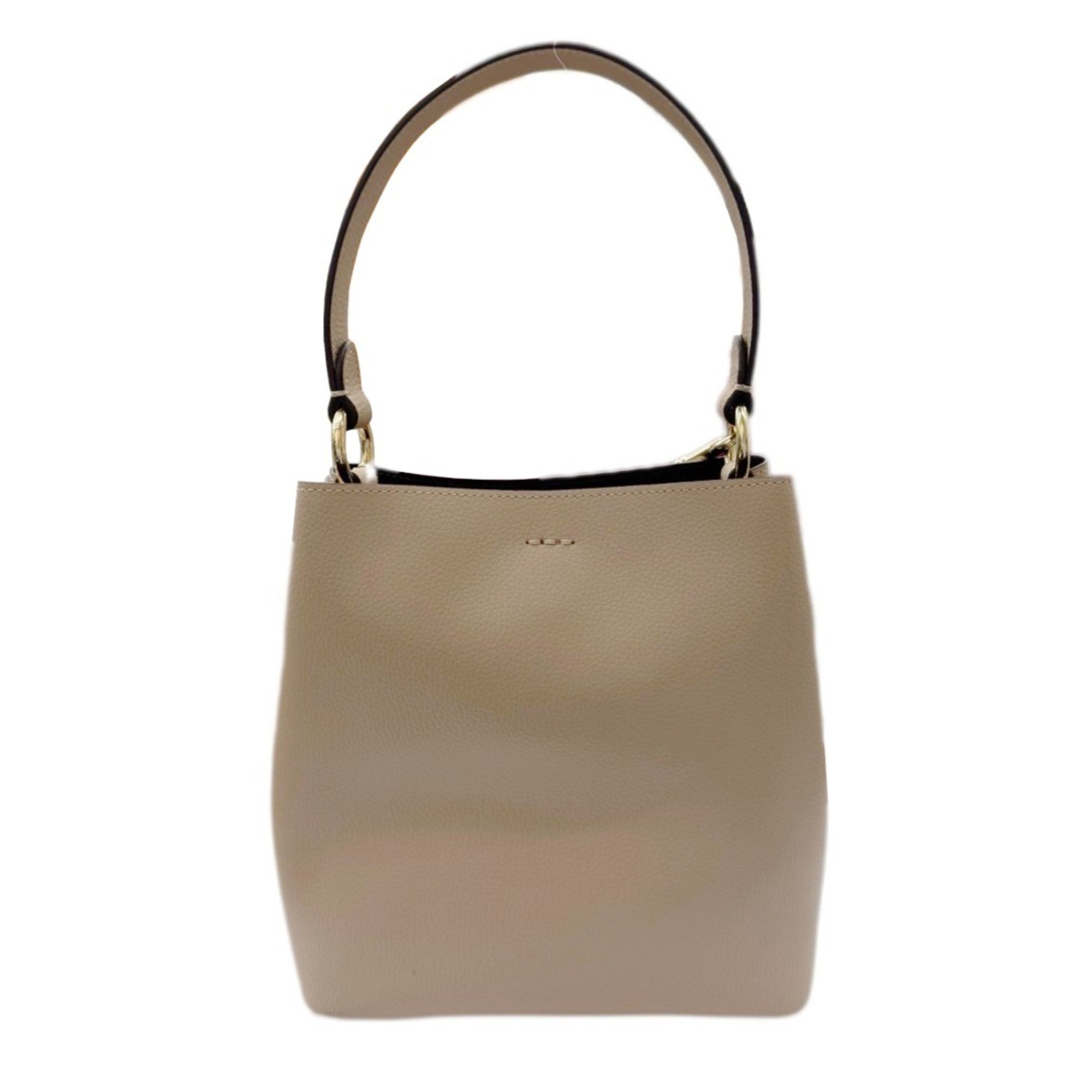 Coach Beige Leather Handbag Shoulder Bag (Pre-Owned)