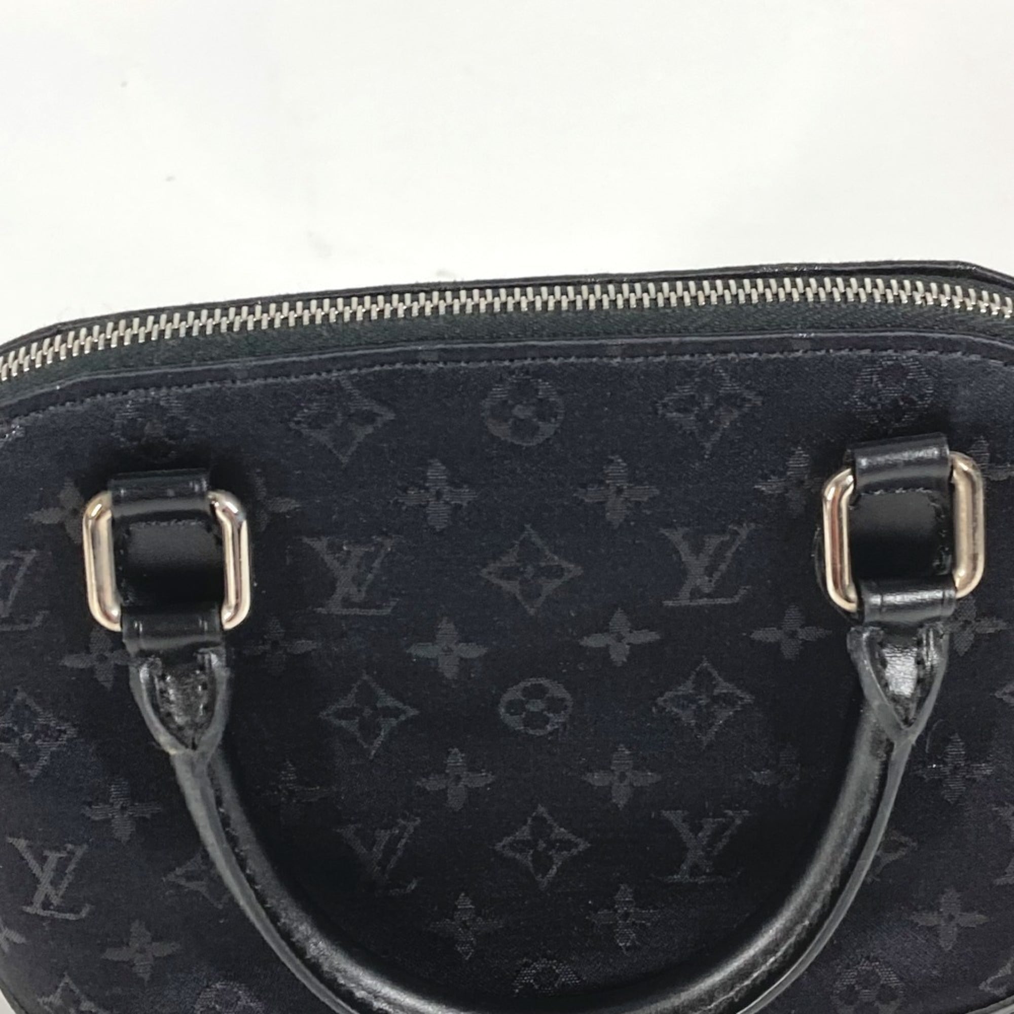 Louis Vuitton Black Noir Satin Leather Handbag (Pre-Owned)