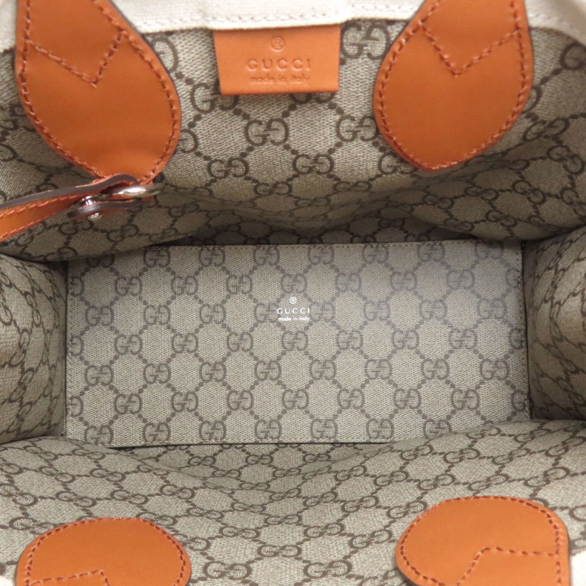 Gucci Beige Brown Canvas Handbag Pouch (Pre-Owned)