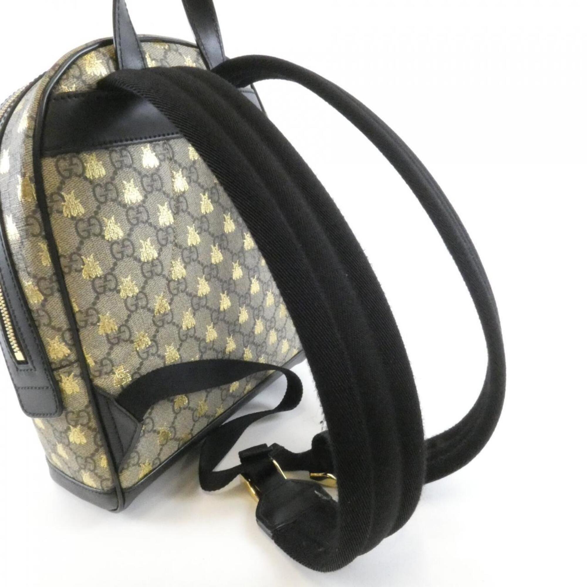 Gucci Beige Black Gg Supreme Backpack (Pre-Owned)