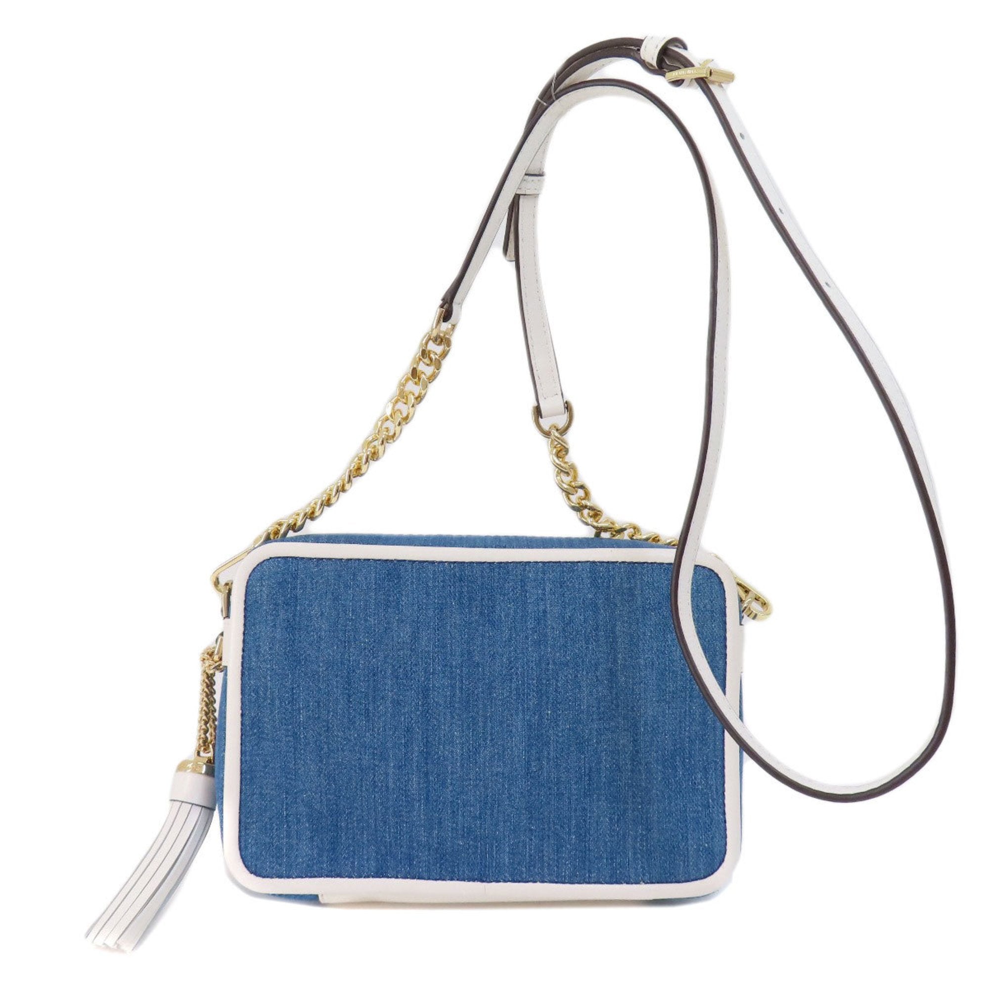 Michael Kors Blue White Denim Shoulder Bag (Pre-Owned)