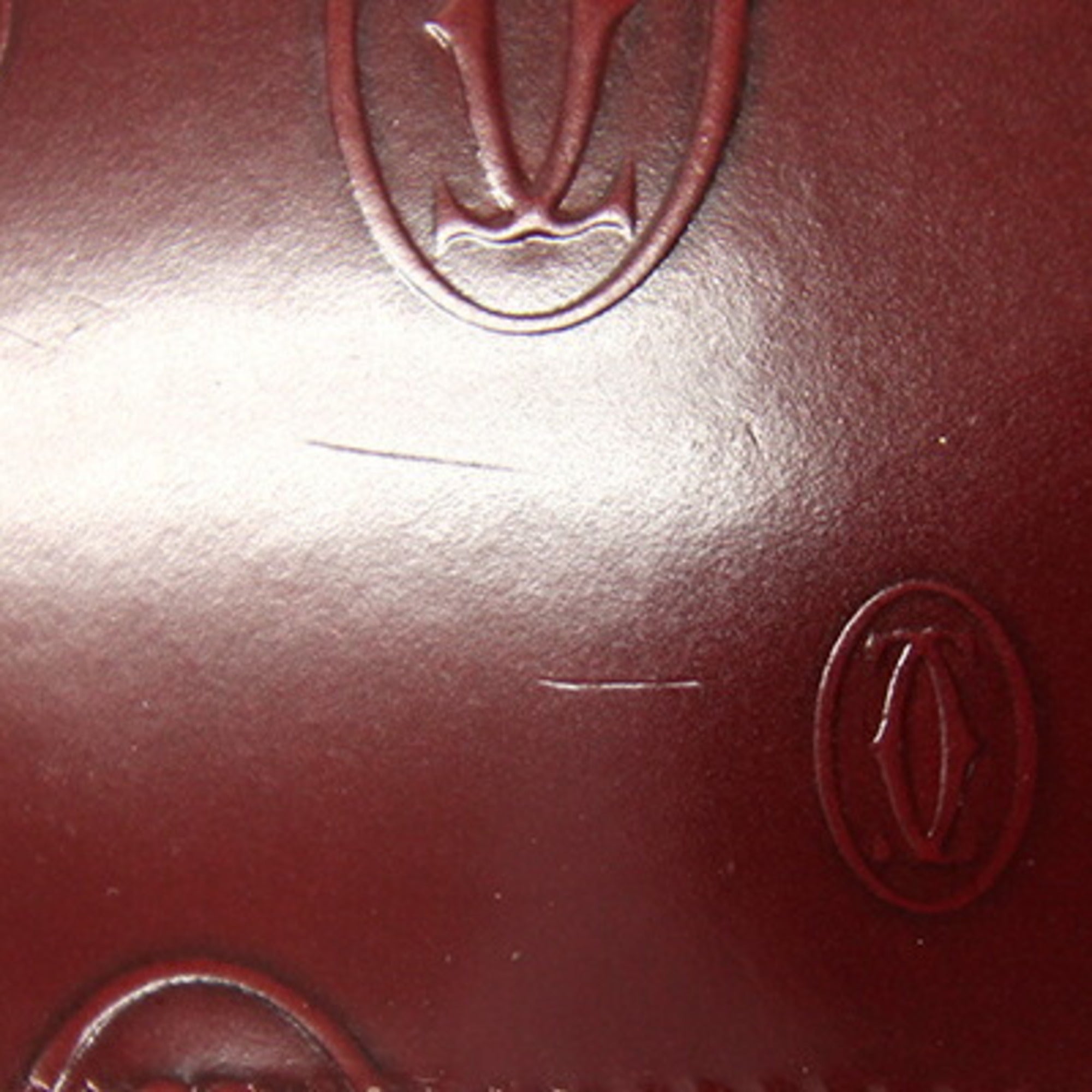 Cartier Happy Birthday Bordeaux Leather Wallet (Bi-Fold) (Pre-Owned)