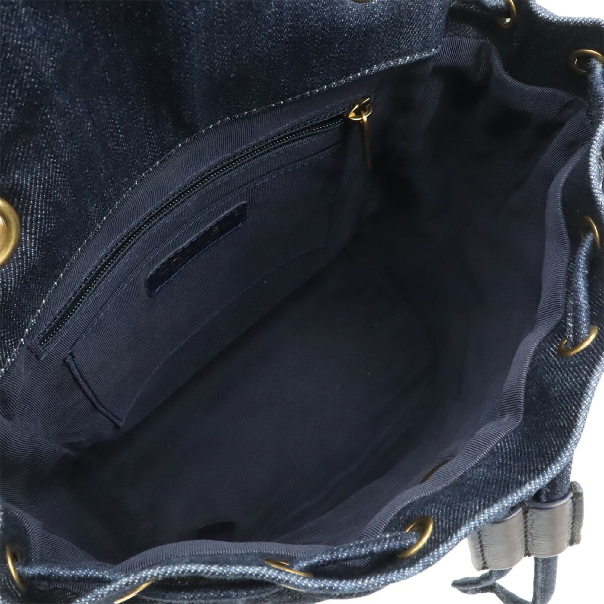 Chanel Matelasse Navy Denim Leather Backpack (Pre-Owned)