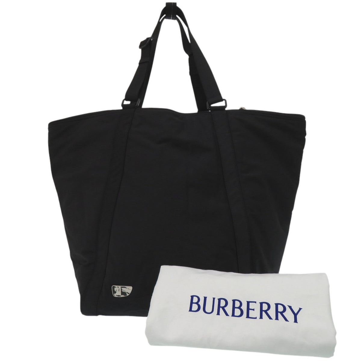 Burberry Beige Black Cotton Nylon Tote Bag (Pre-Owned)