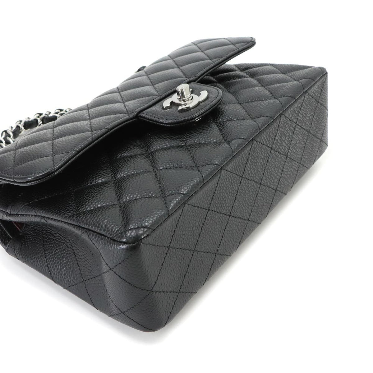 Chanel Black Grained Calfskin Handbag Shoulder Bag (Pre-Owned)