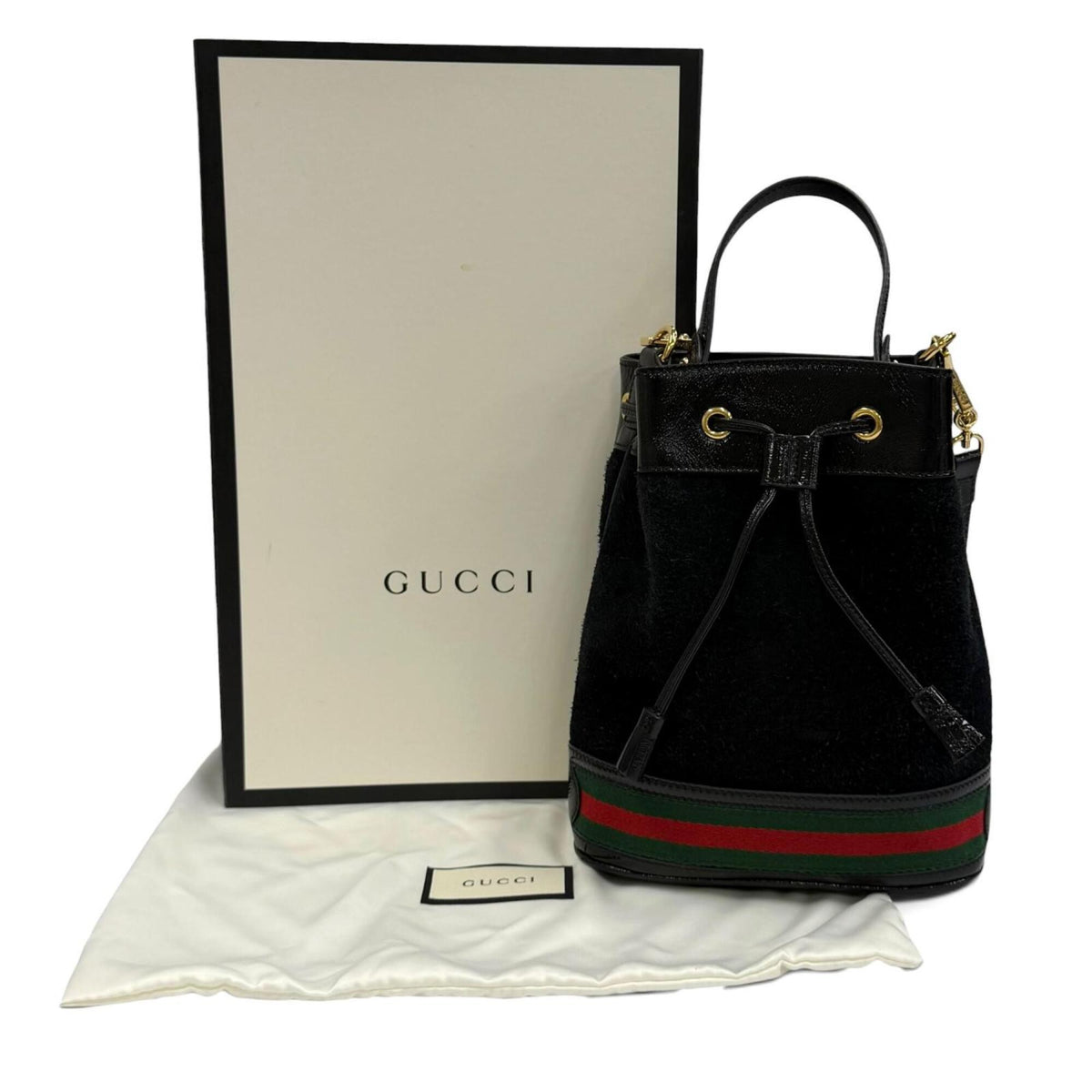 Gucci Black Suede Leather Handbag Shoulder Bag (Pre-Owned)