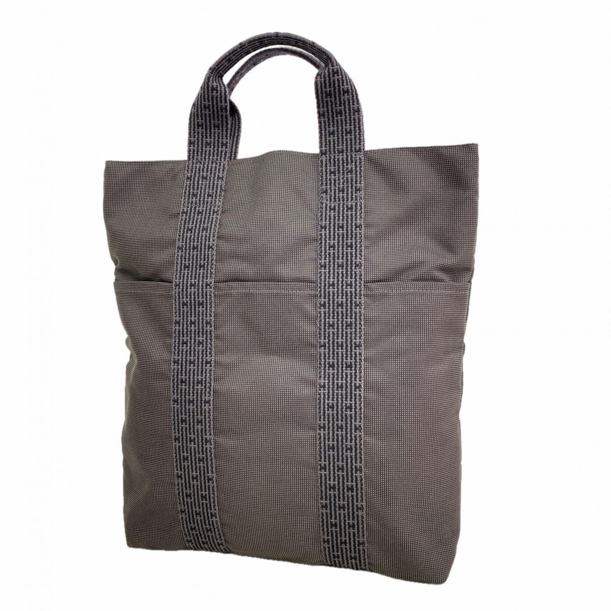 Hermes Gray Canvas Tote Bag (Pre-Owned)