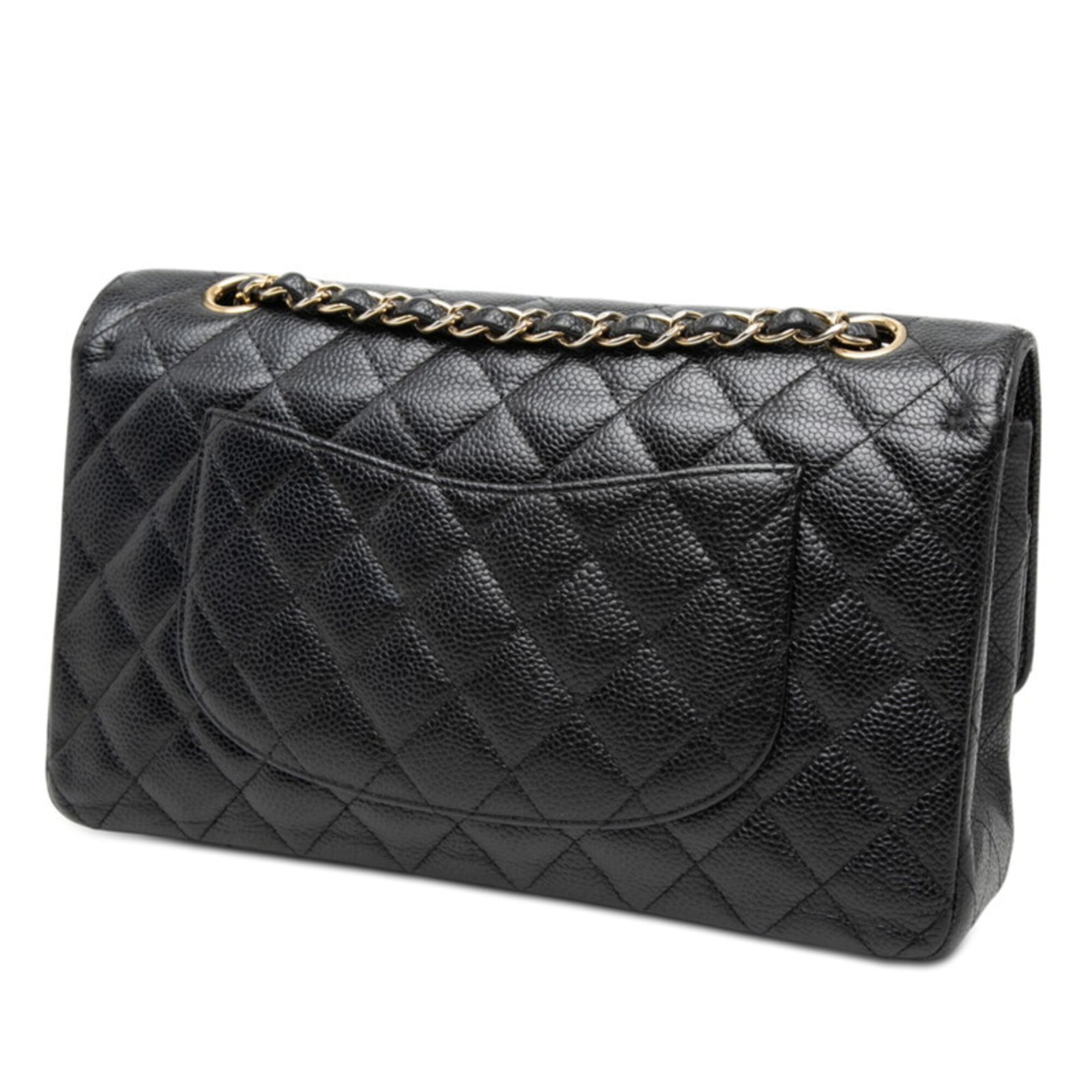 Chanel Black Grained Calfskin Shoulder Bag (Pre-Owned)