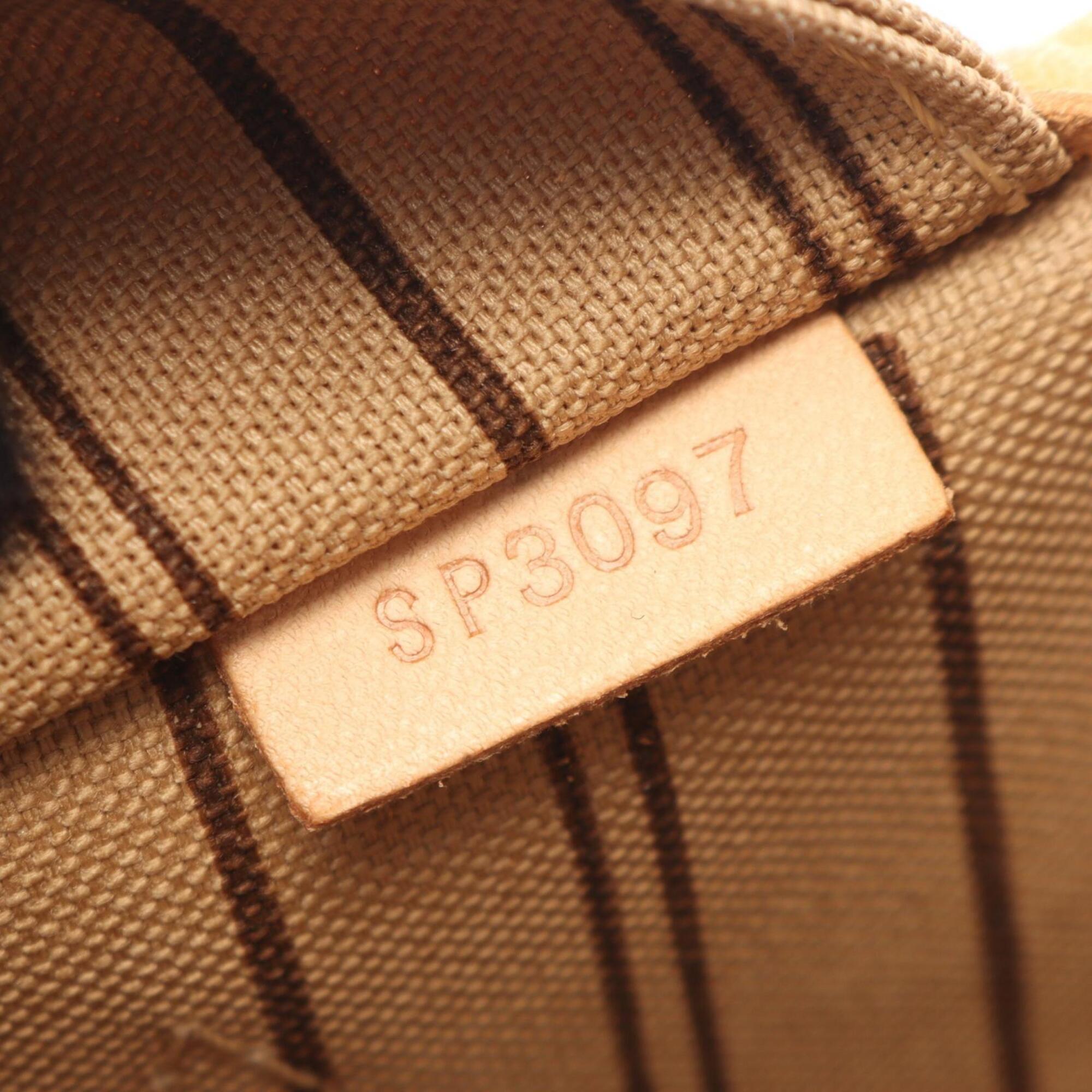 Louis Vuitton Brown Coated Canvas Leather Handbag Tote Bag (Pre-Owned)
