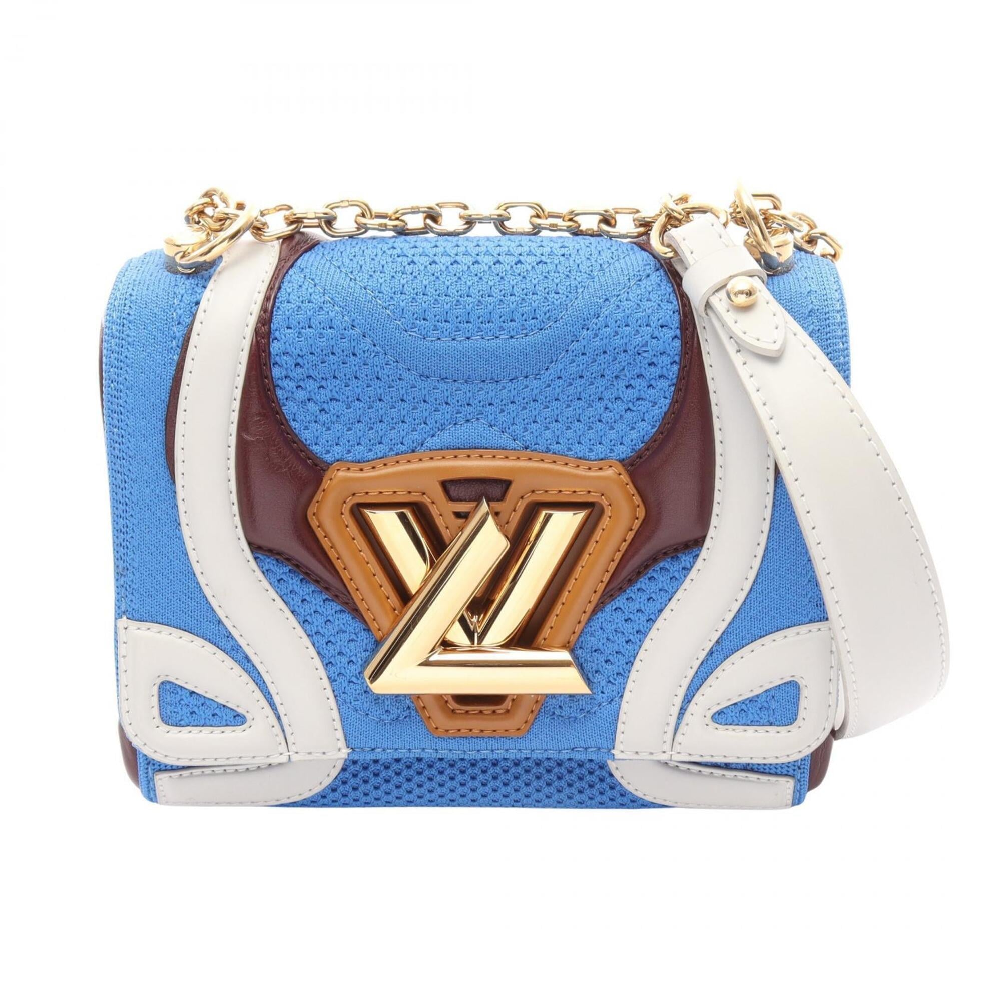 Louis Vuitton Blue Multi-Color Leather Fabric Handbag Shoulder Bag (Pre-Owned)