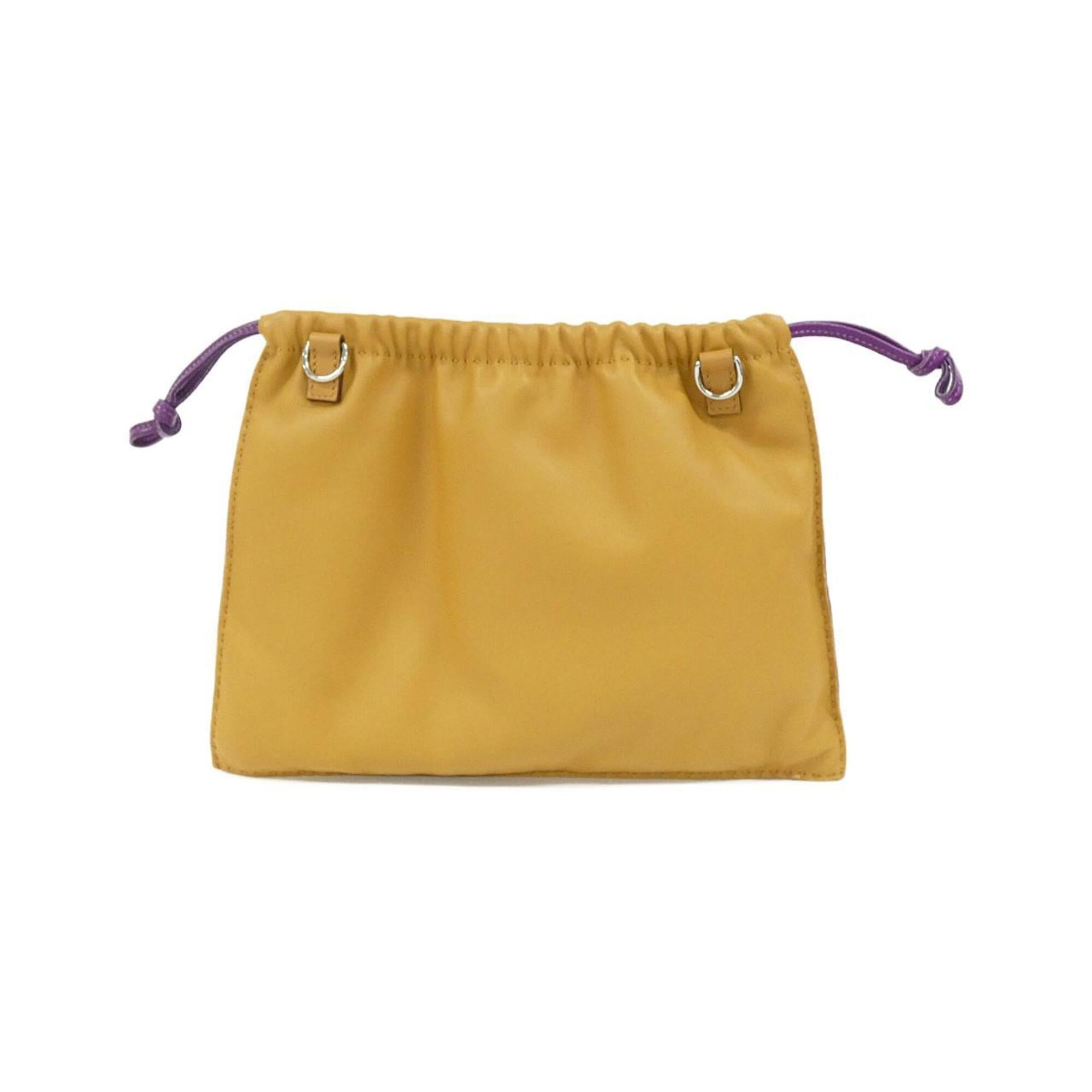 Hermes Beige Violet Agneau Milo Swift Leather Handbag Pouch (Pre-Owned)
