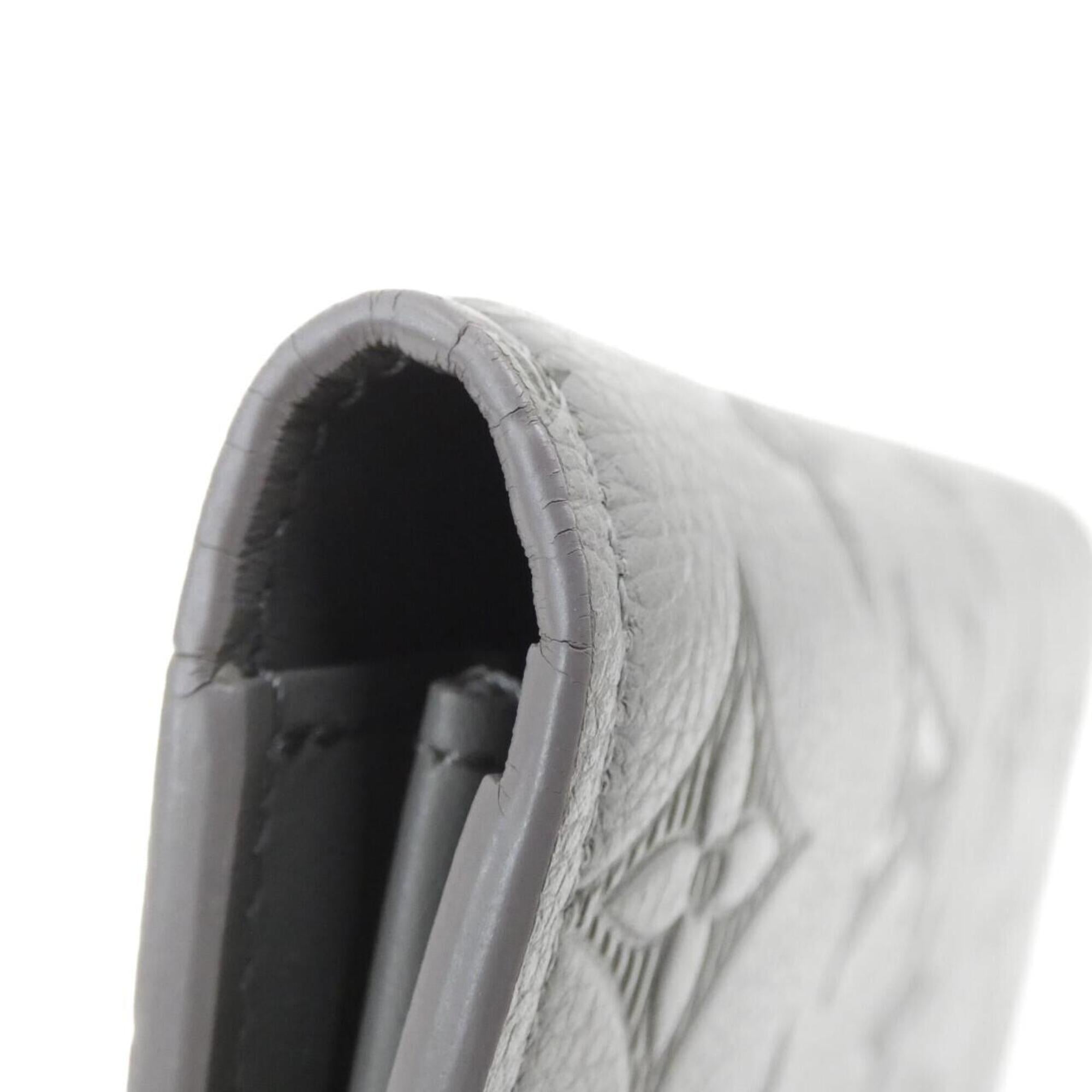 Louis Vuitton Gray Leather Long Wallet (Bi-Fold) (Pre-Owned)