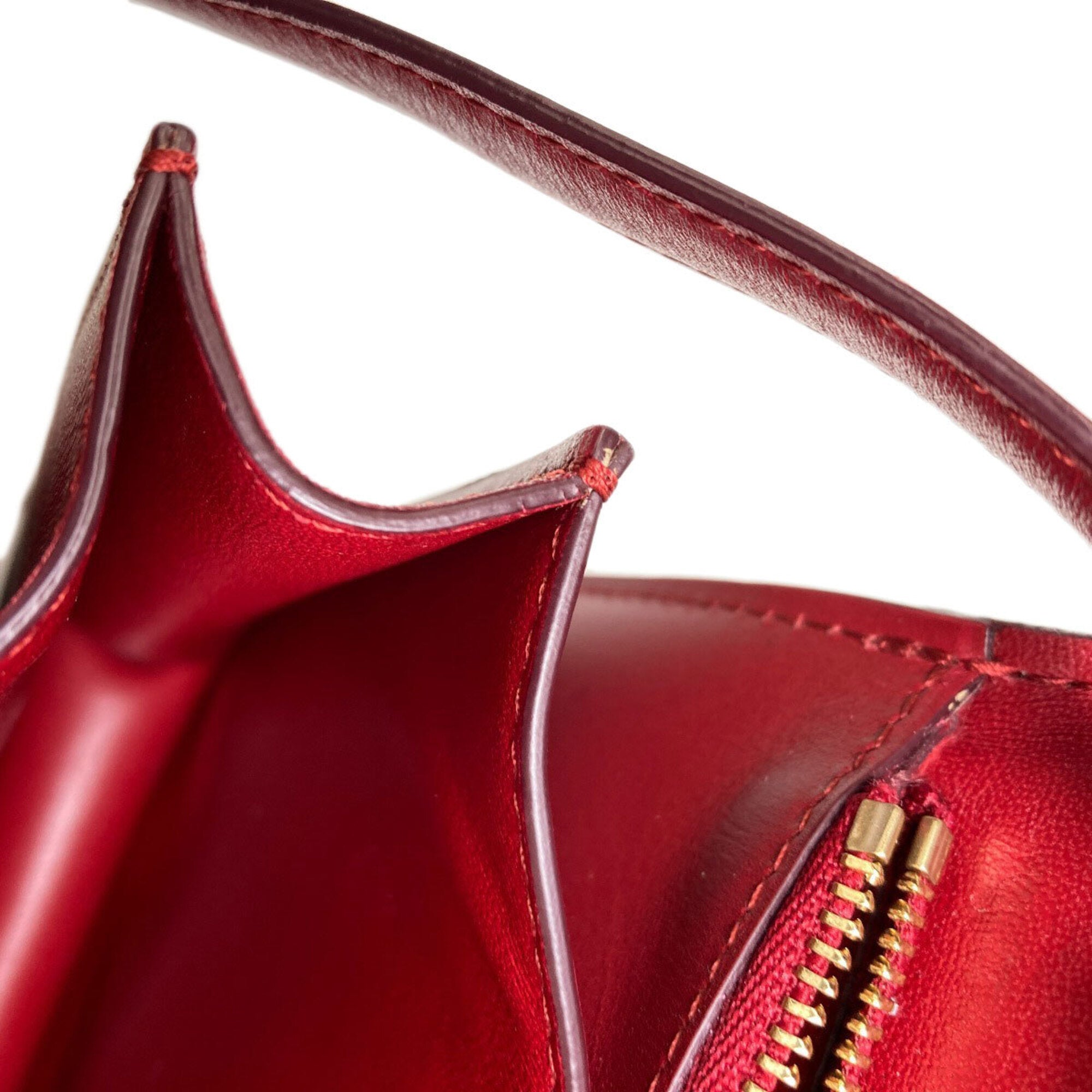 Celine Red Color Leather Shoulder Bag (Pre-Owned)