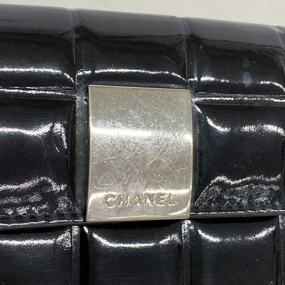 Chanel Black Patent Leather Coin Purse/Coin Case (Pre-Owned)