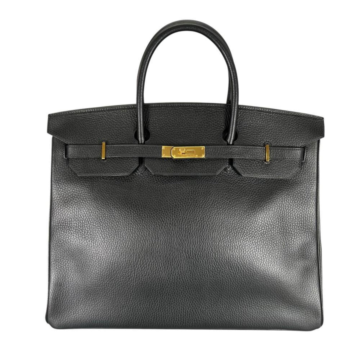 Hermes Black Leather Handbag (Pre-Owned)
