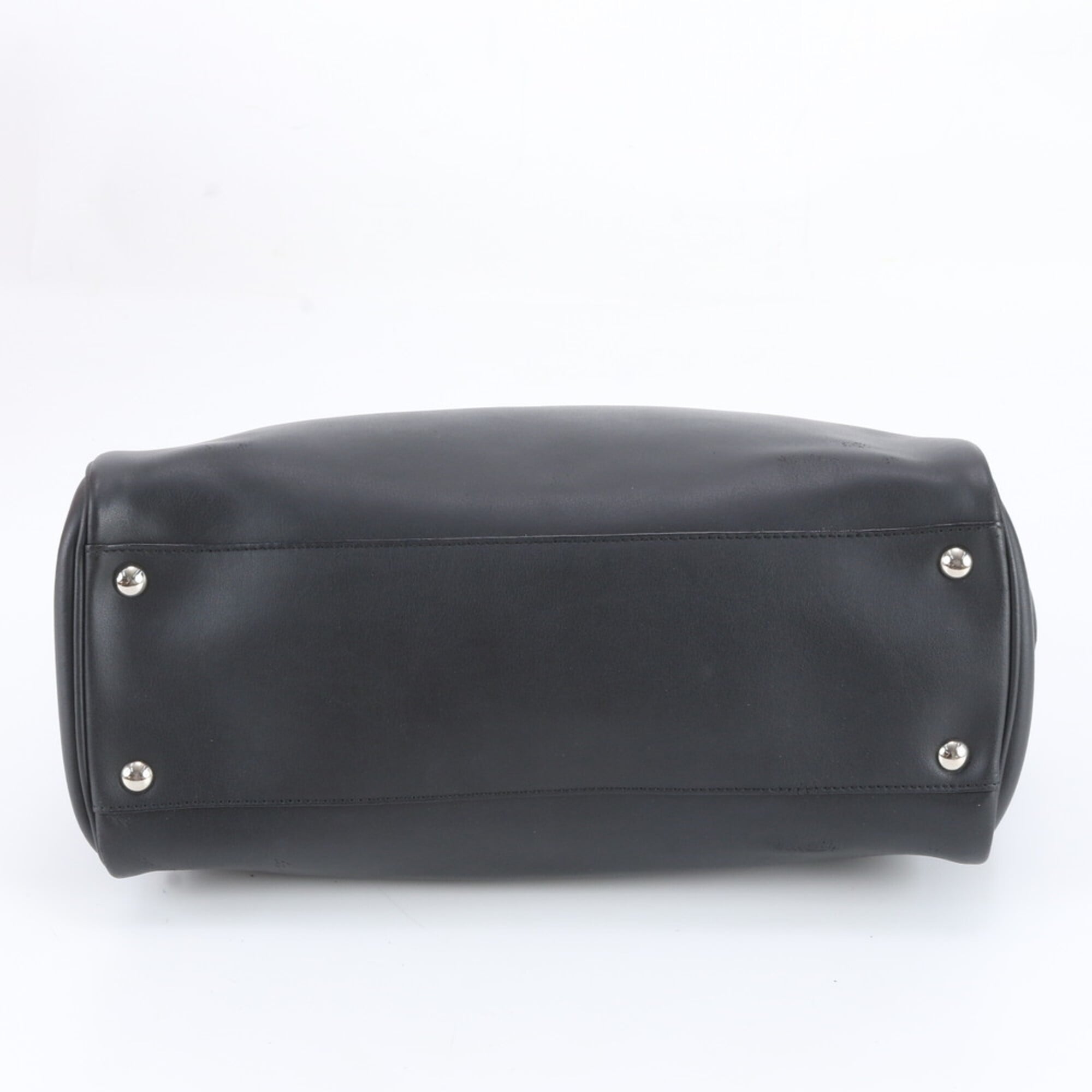 Salvatore Ferragamo Gancini Black Leather Handbag Shoulder Bag Tote Bag (Pre-Owned)
