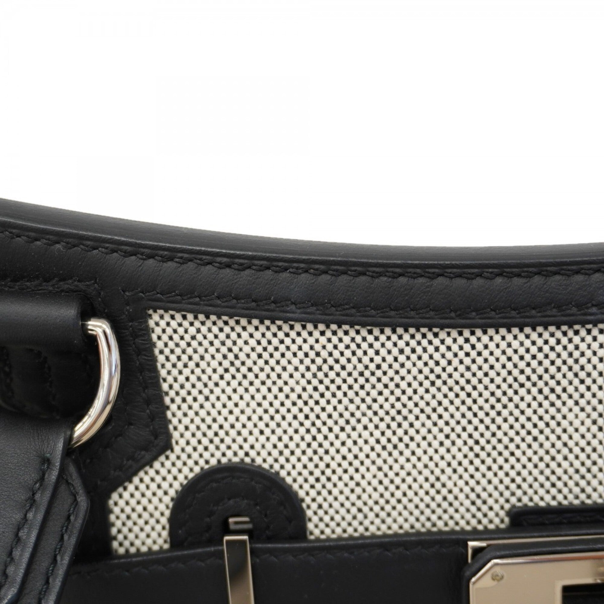 Hermes Black Toile H Swift Leather Shoulder Bag (Pre-Owned)