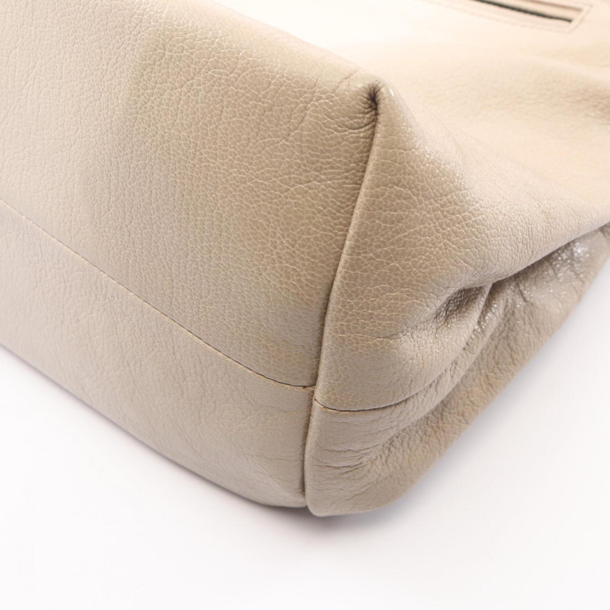 Bottega Veneta Beige Leather Handbag Tote Bag (Pre-Owned)