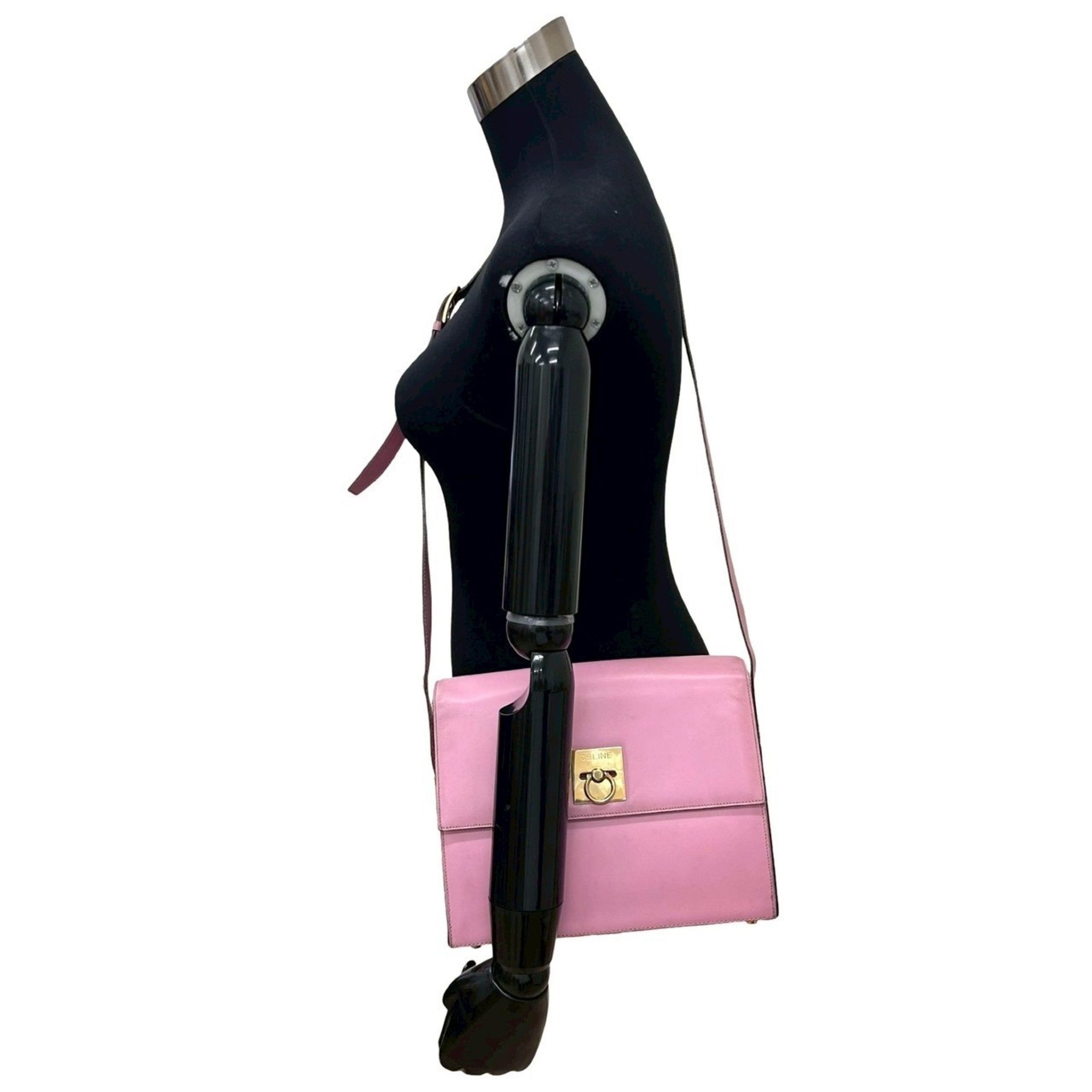 Celine Pink Leather Pochette Shoulder Bag (Pre-Owned)