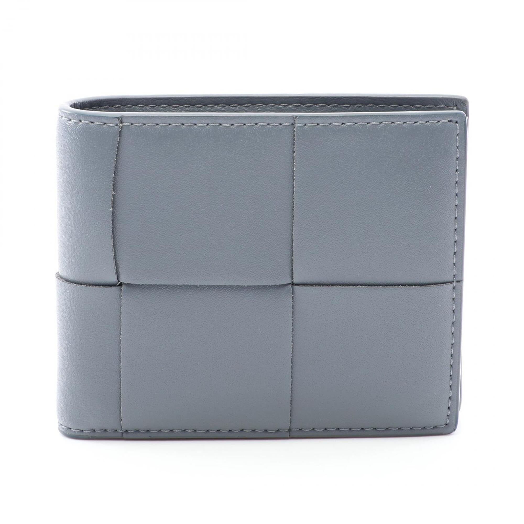 Bottega Veneta Gray Leather Wallet (Bi-Fold) (Pre-Owned)