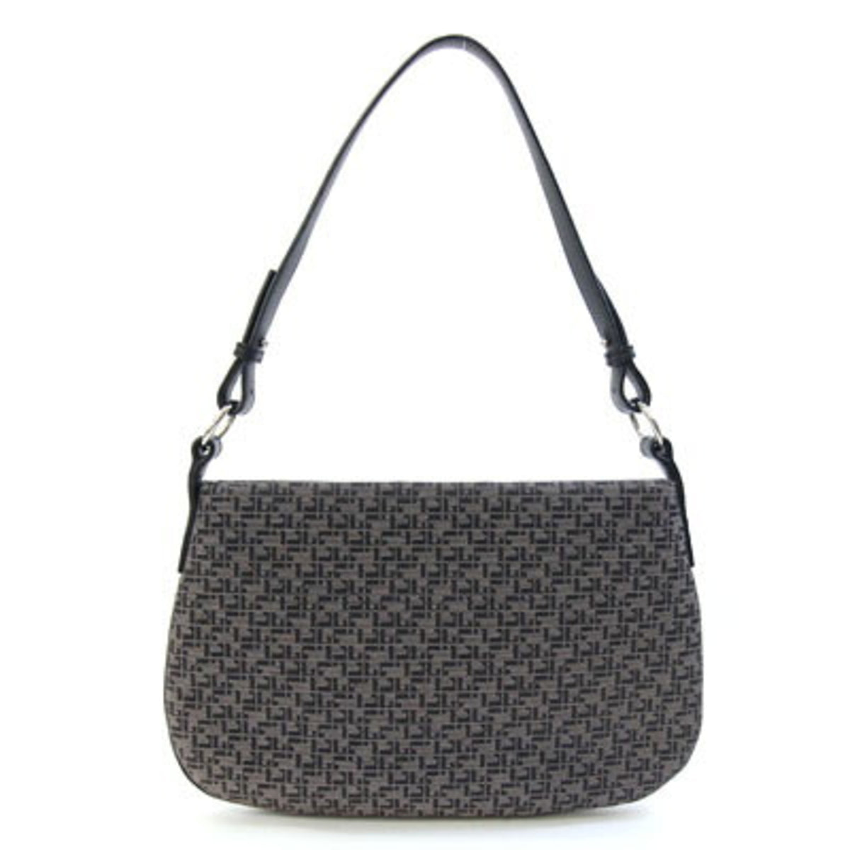Loewe Black Gray Canvas Leather Handbag Shoulder Bag (Pre-Owned)