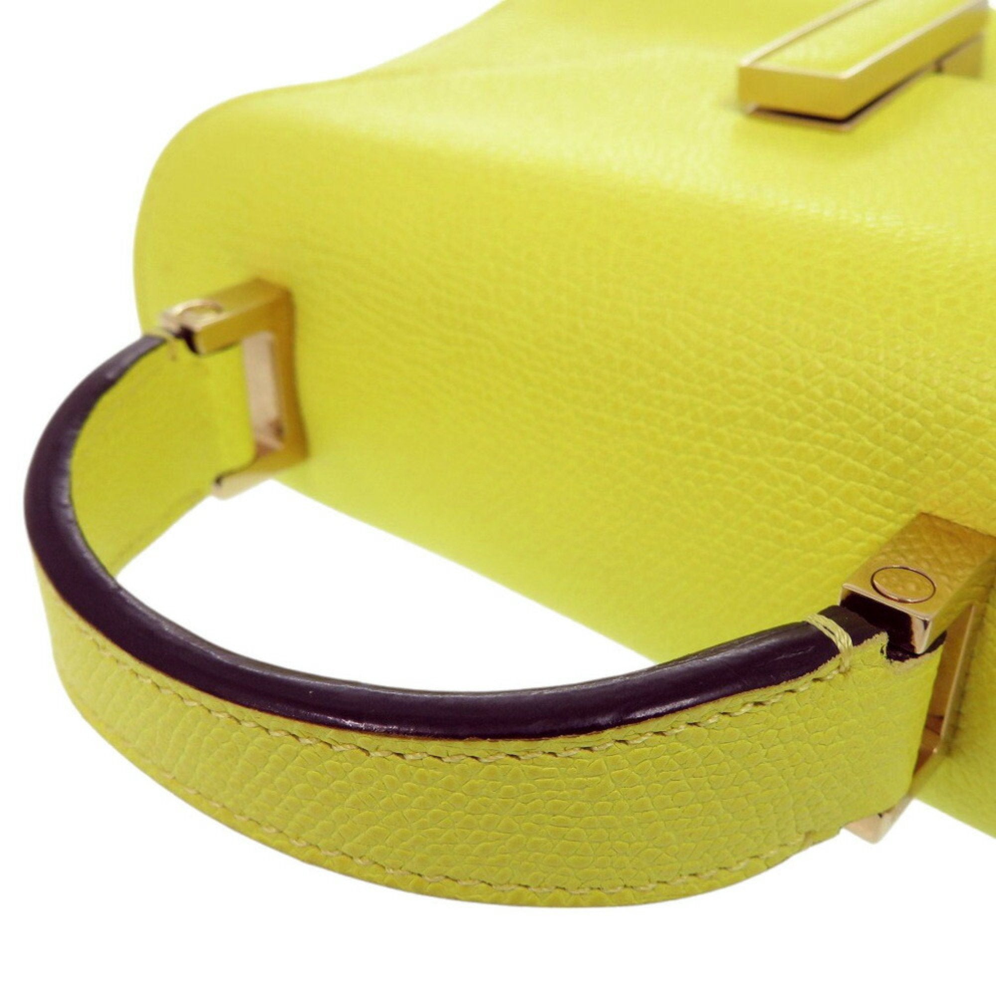 Valextra Yellow Leather Handbag (Pre-Owned)