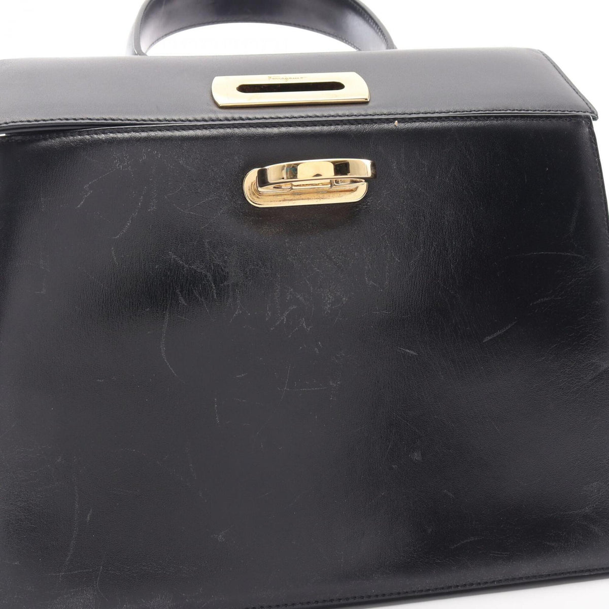 Salvatore Ferragamo Navy Leather Handbag (Pre-Owned)