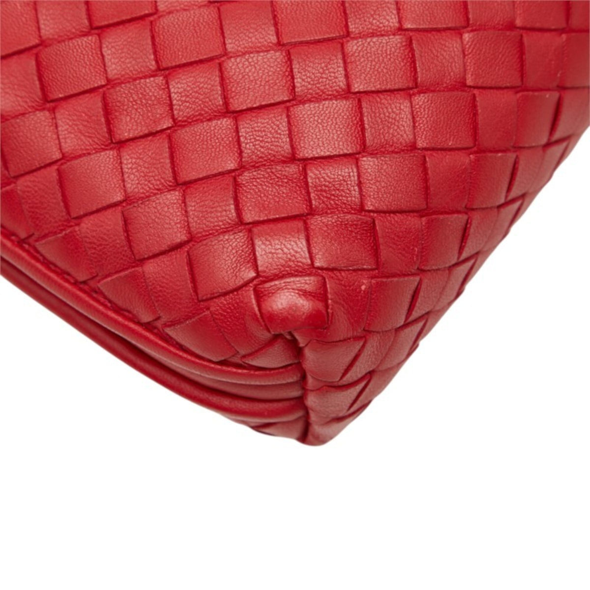 Bottega Veneta Red Color Leather Shoulder Bag (Pre-Owned)