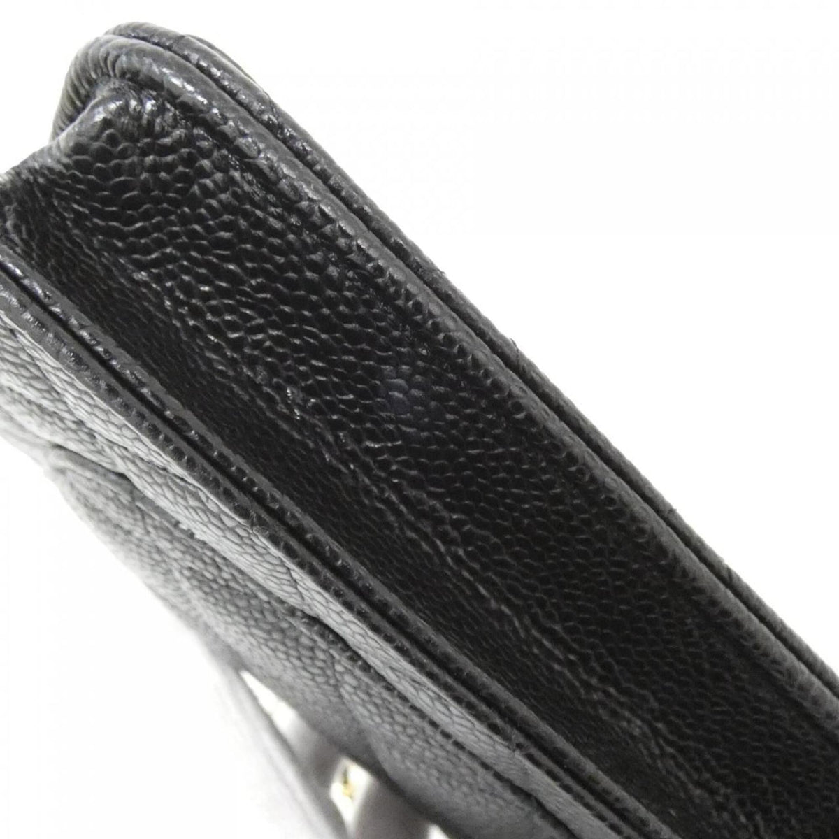 Chanel Black Bordeaux Grained Calfskin Chain/Shoulder Wallet (Pre-Owned)