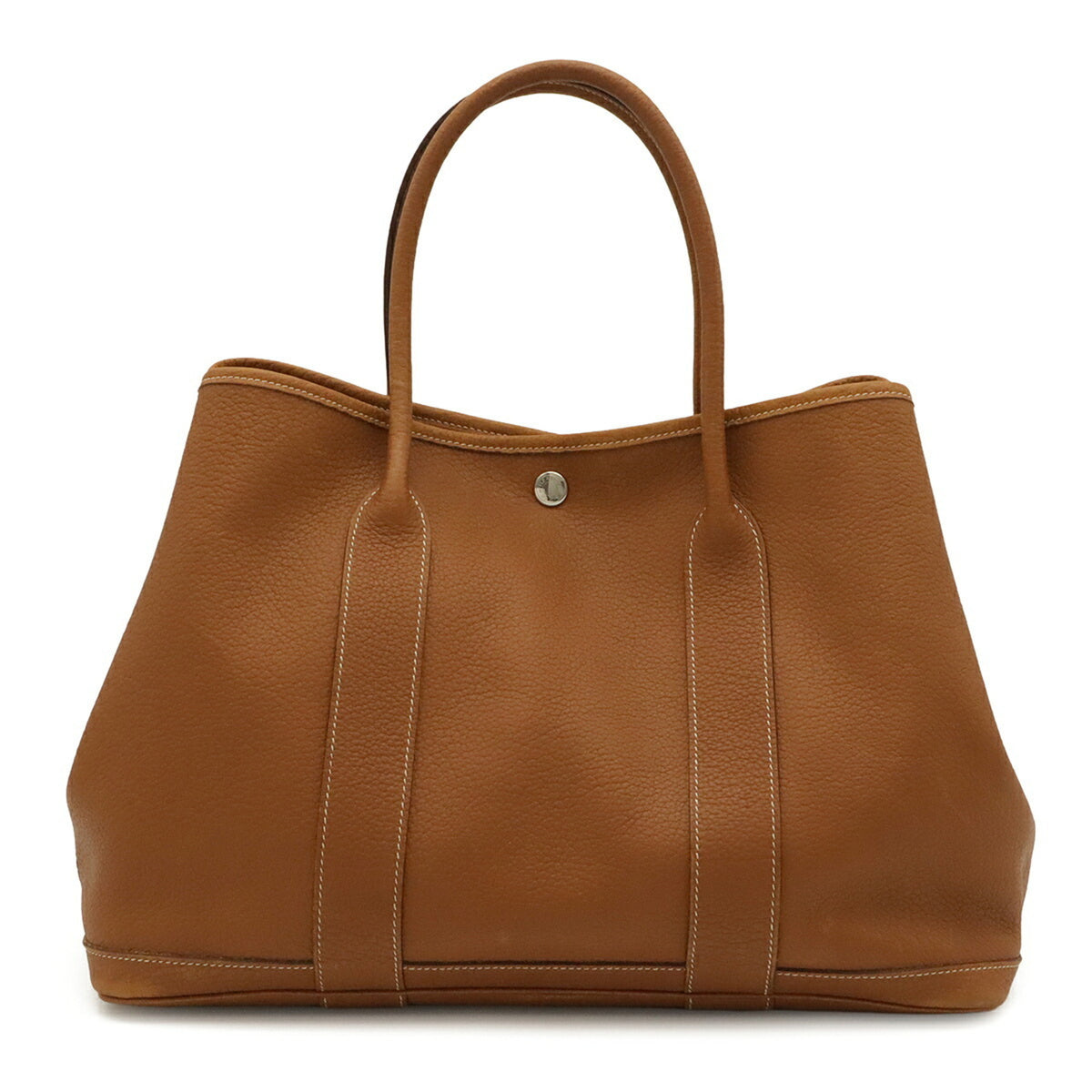 Hermes Brown Yellow Negonda Leather Handbag Tote Bag (Pre-Owned)