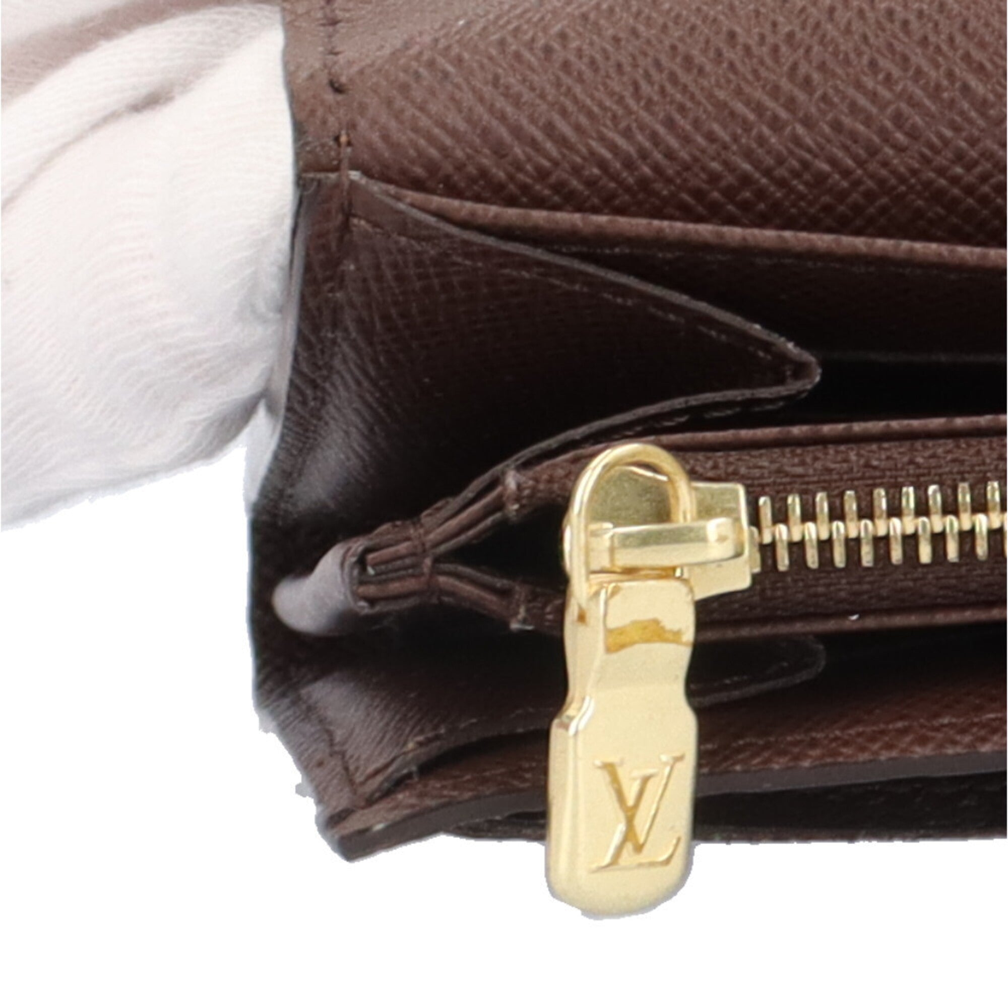 Louis Vuitton Brown Damier Canvas Long Wallet (Tri-Fold) (Pre-Owned)