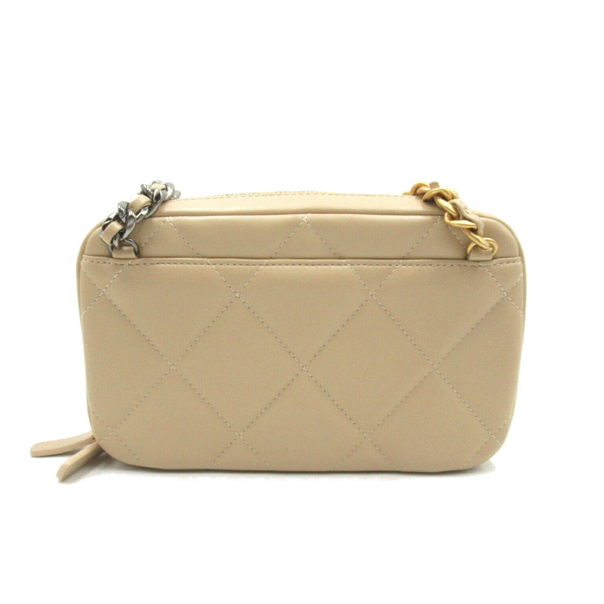 Chanel Beige Leather Shoulder Bag (Pre-Owned)