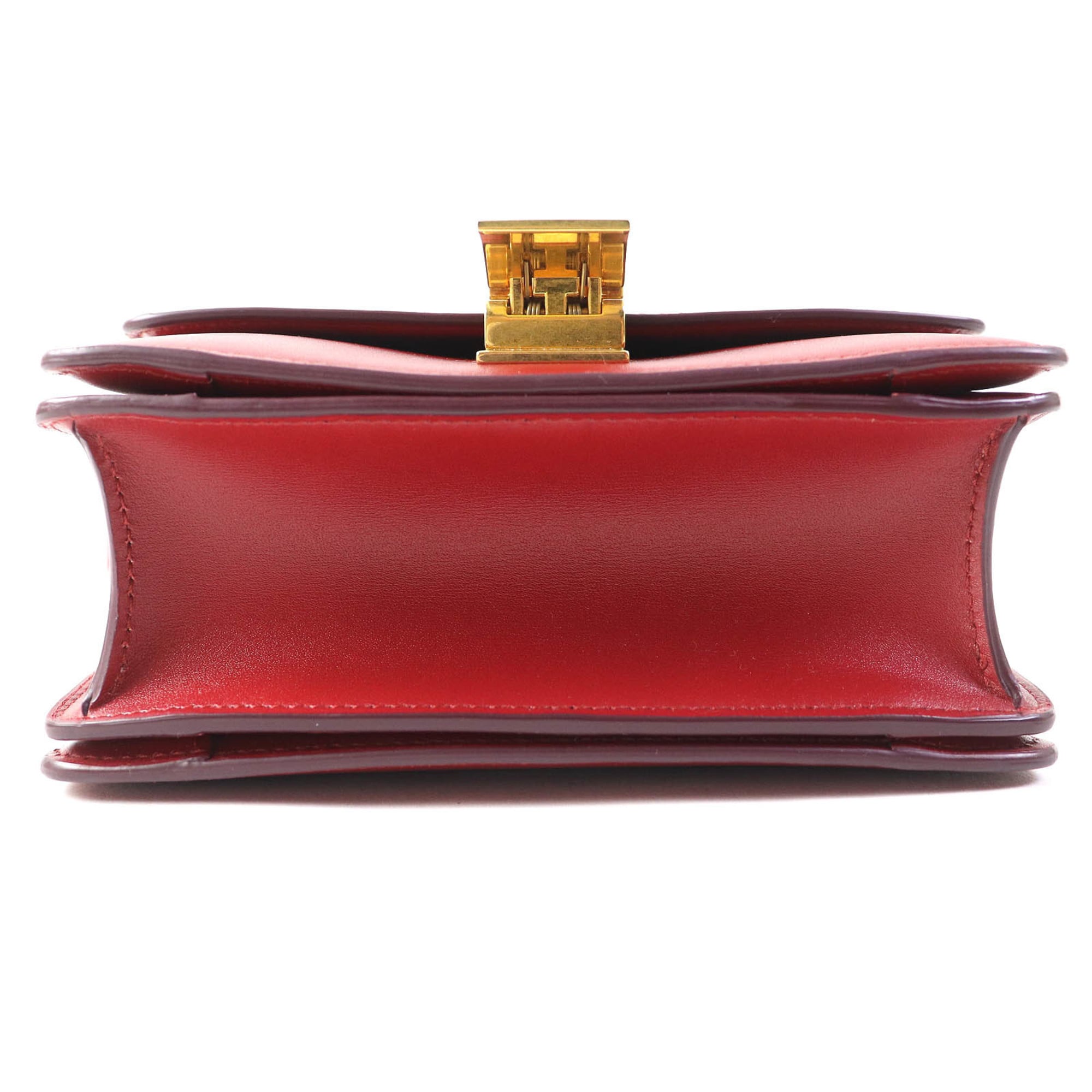 Celine Red Color Leather Shoulder Bag (Pre-Owned)