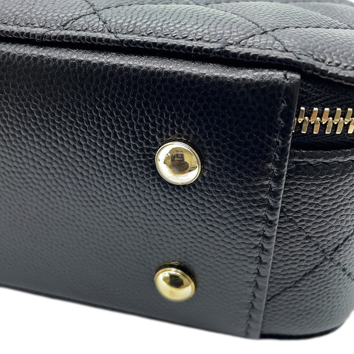 Chanel Matelasse Black Grained Calfskin Handbag Shoulder Bag (Pre-Owned)