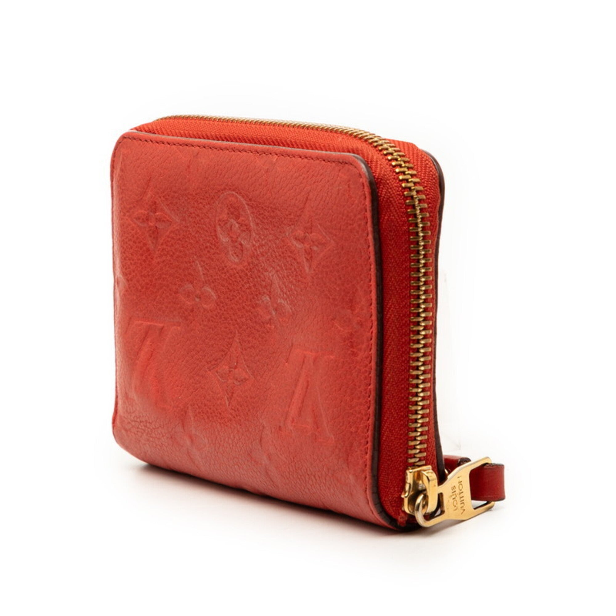 Louis Vuitton Monogram Empreinte Auriane Red Color Leather Wallet (Bi-Fold) (Pre-Owned)
