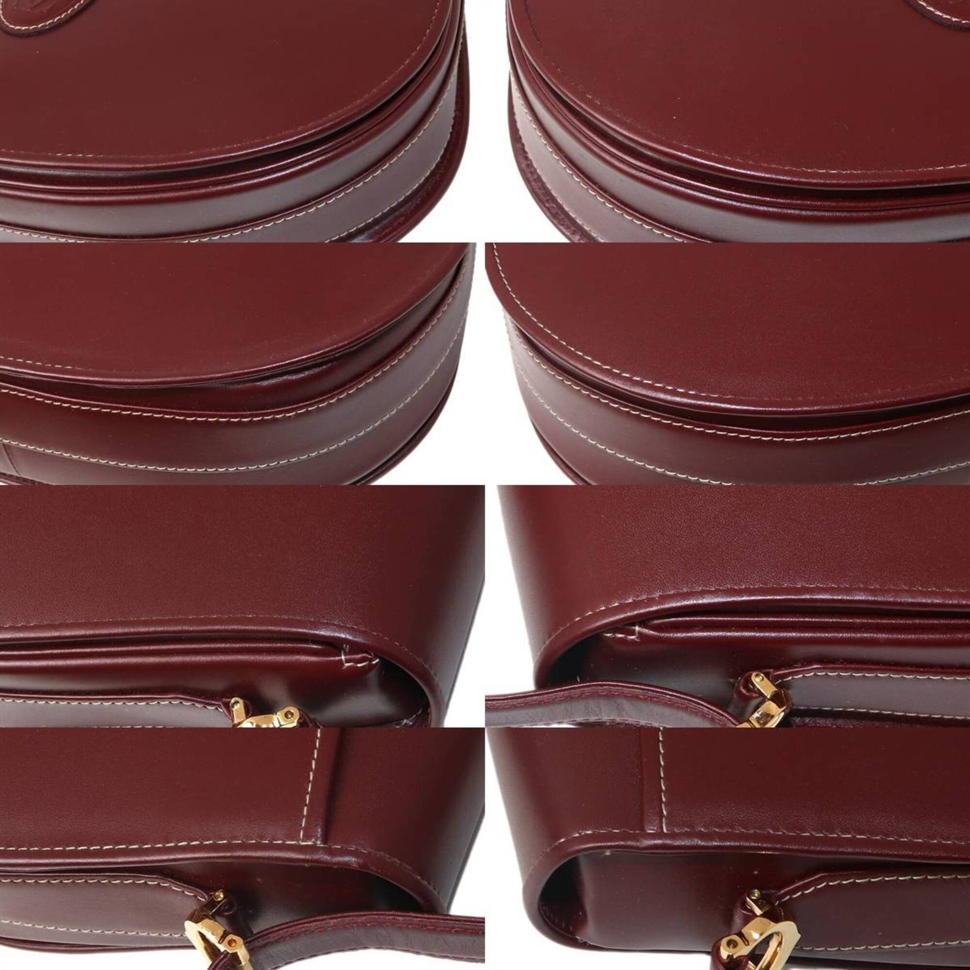 Cartier Bordeaux Leather Shoulder Bag (Pre-Owned)