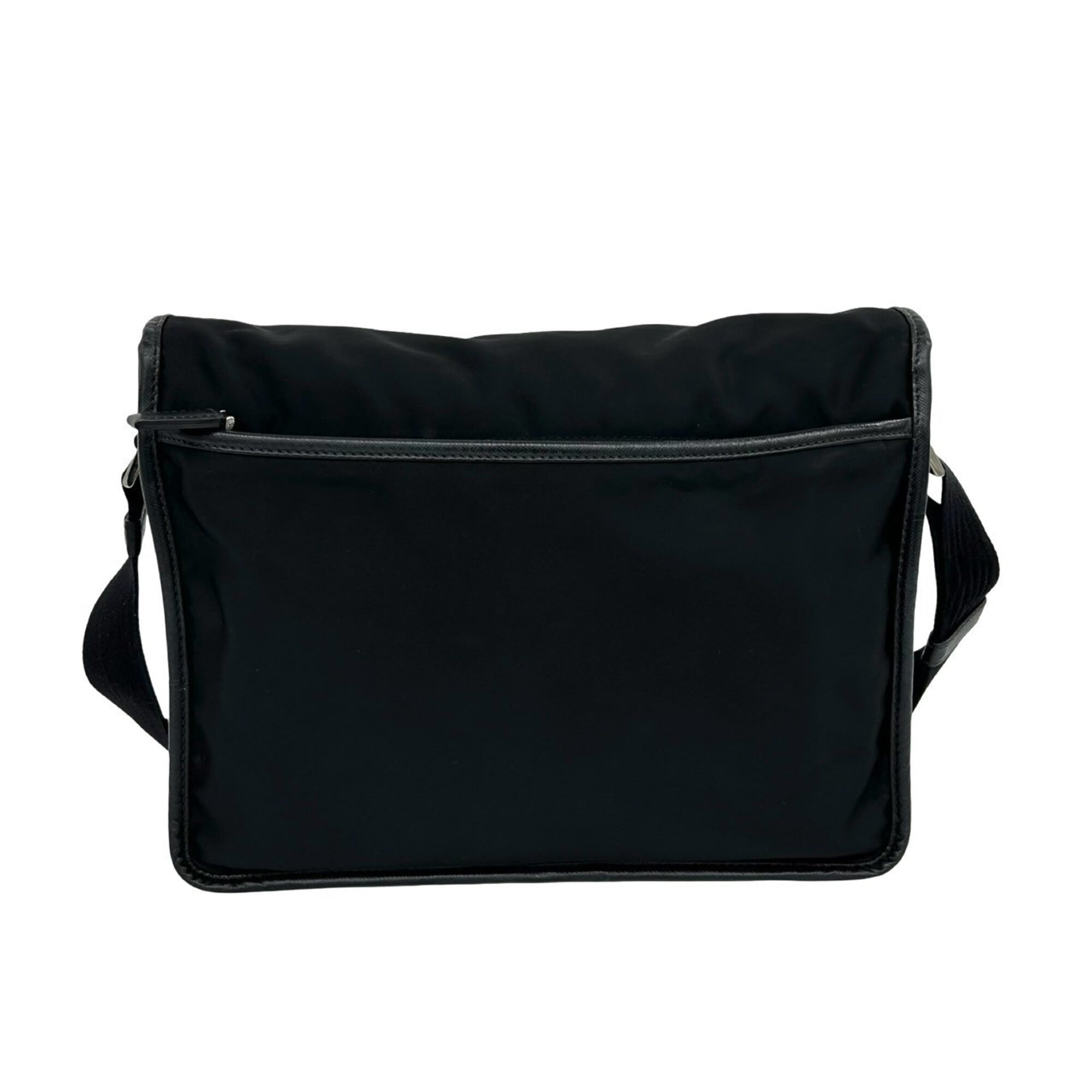 Prada Black Nylon Leather Shoulder Bag (Pre-Owned)