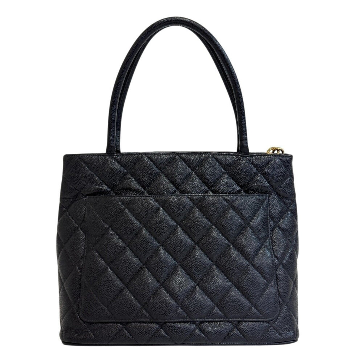 Chanel Black Grained Calfskin Handbag (Pre-Owned)